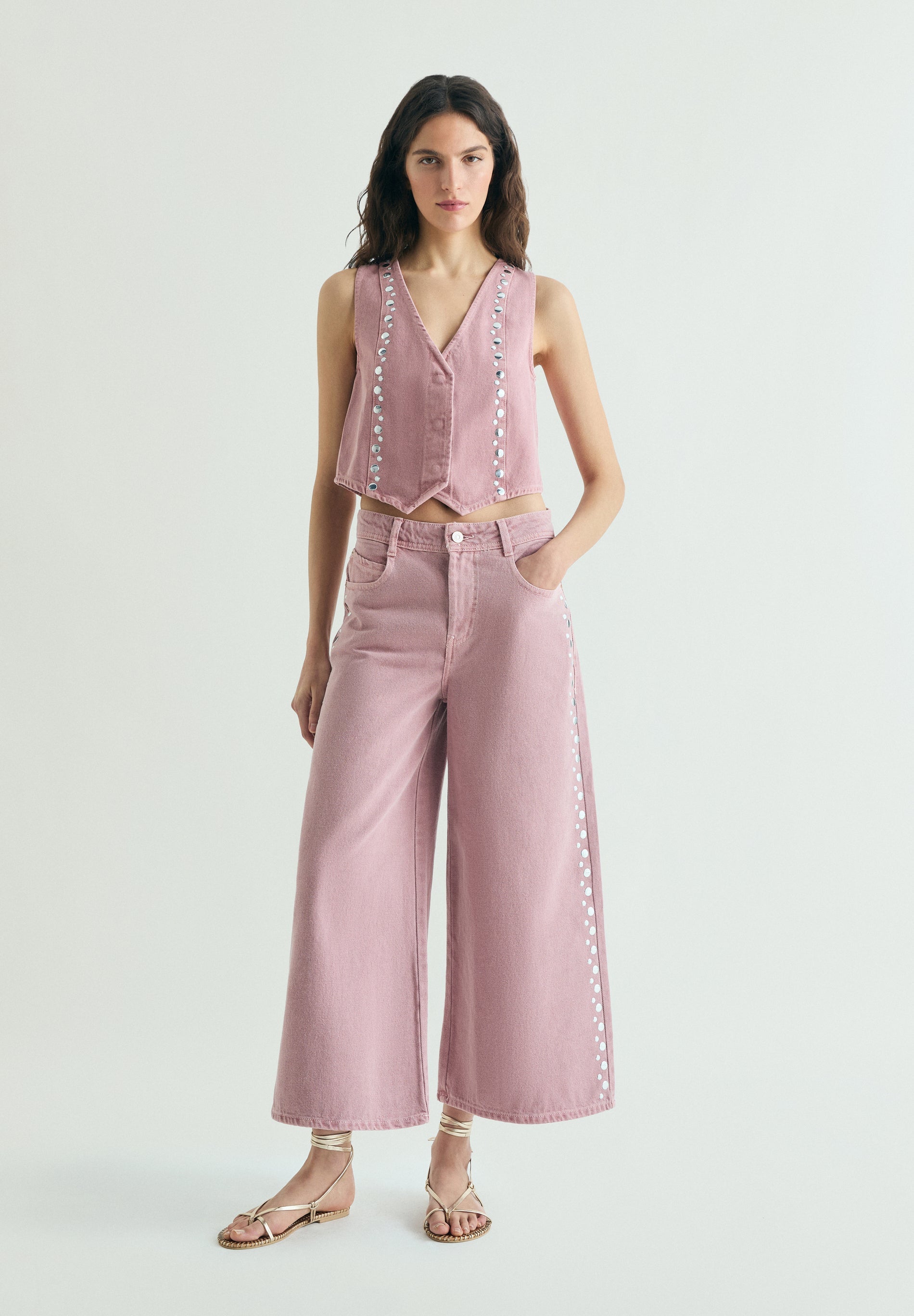 JEANS CULOTTE STUDS - Scalpers