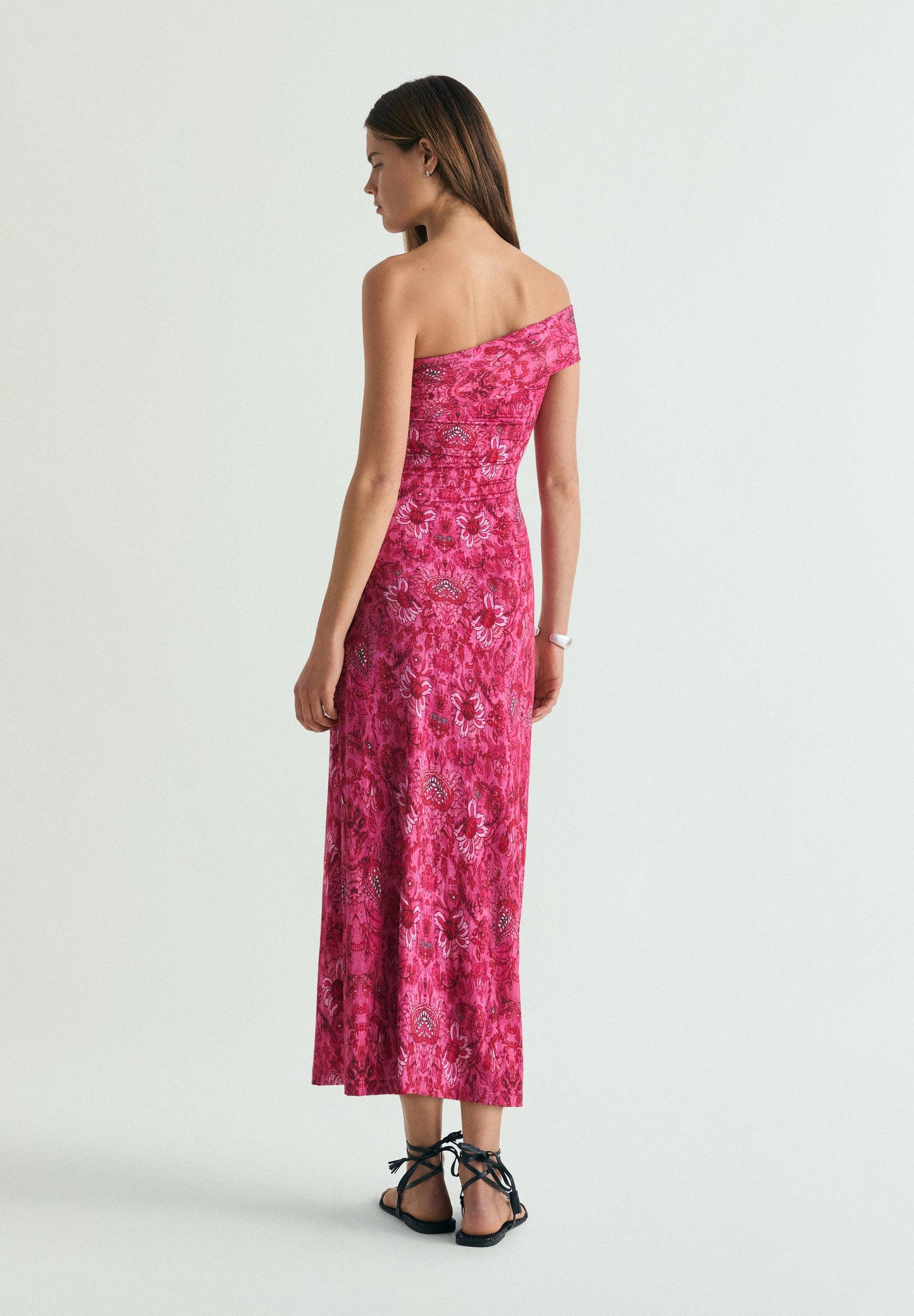 VESTIDO MIDI ASIMÉTRICO ESTAMPADO