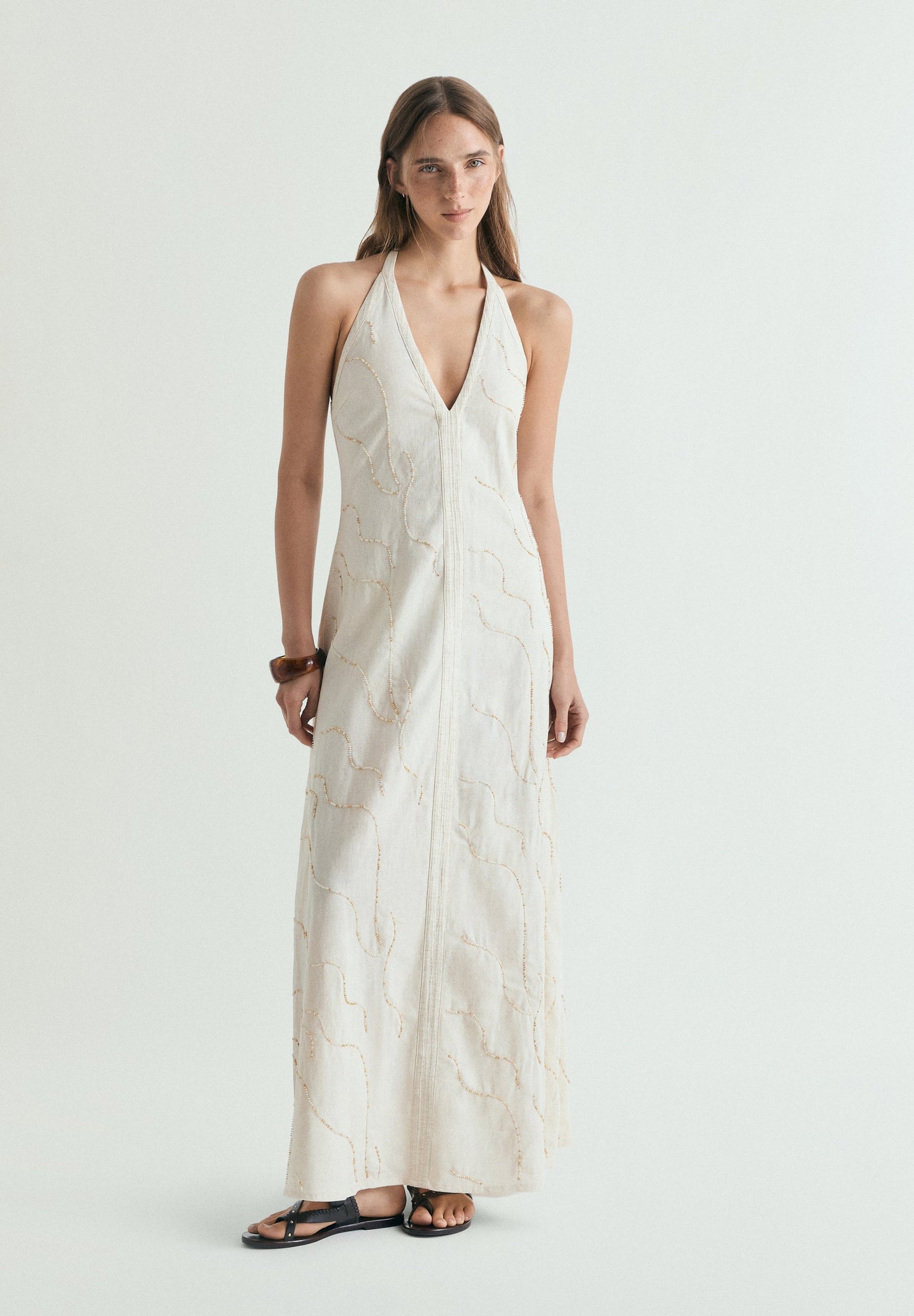 VESTIDO HALTER ABALORIOS