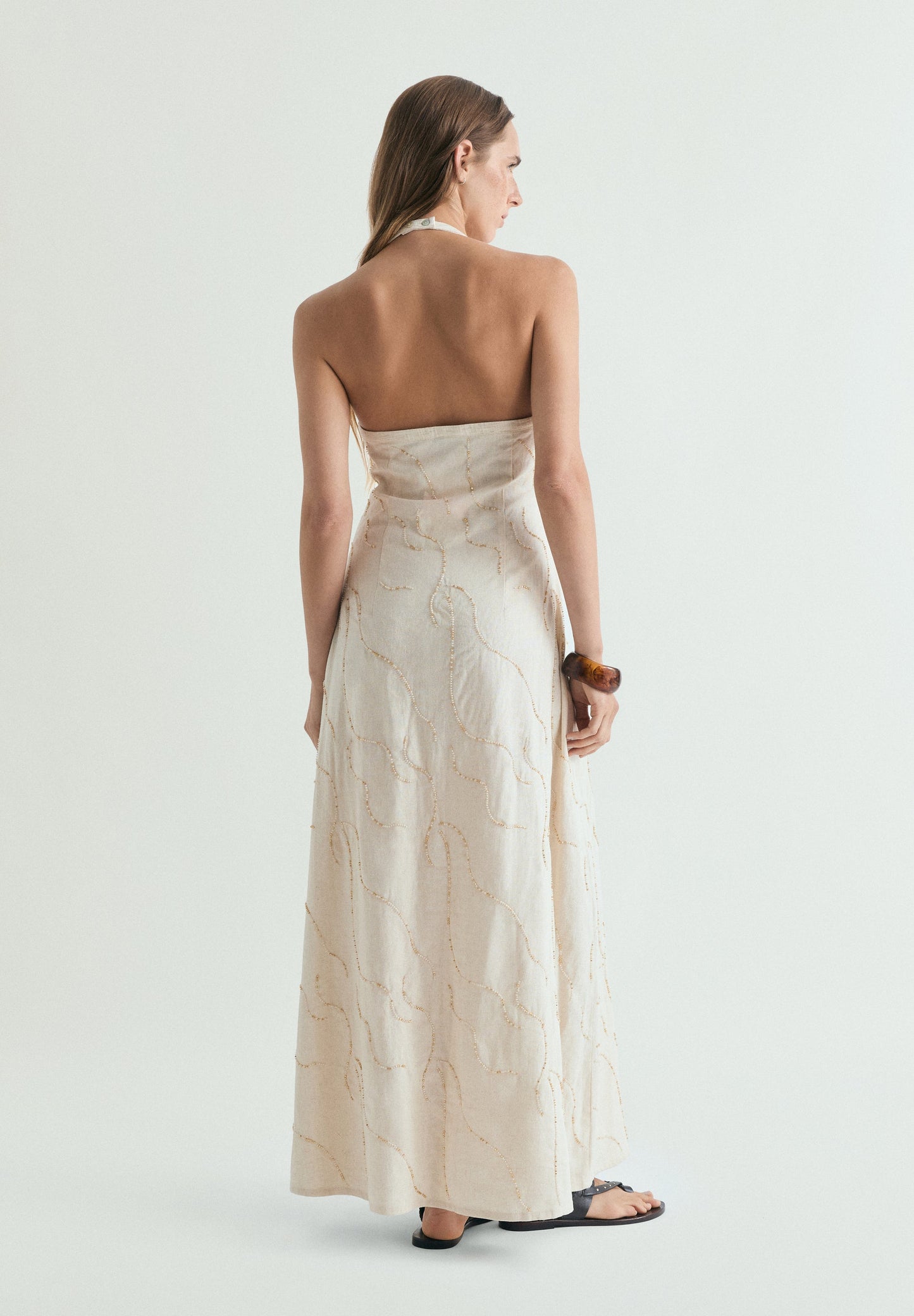 VESTIDO HALTER ABALORIOS
