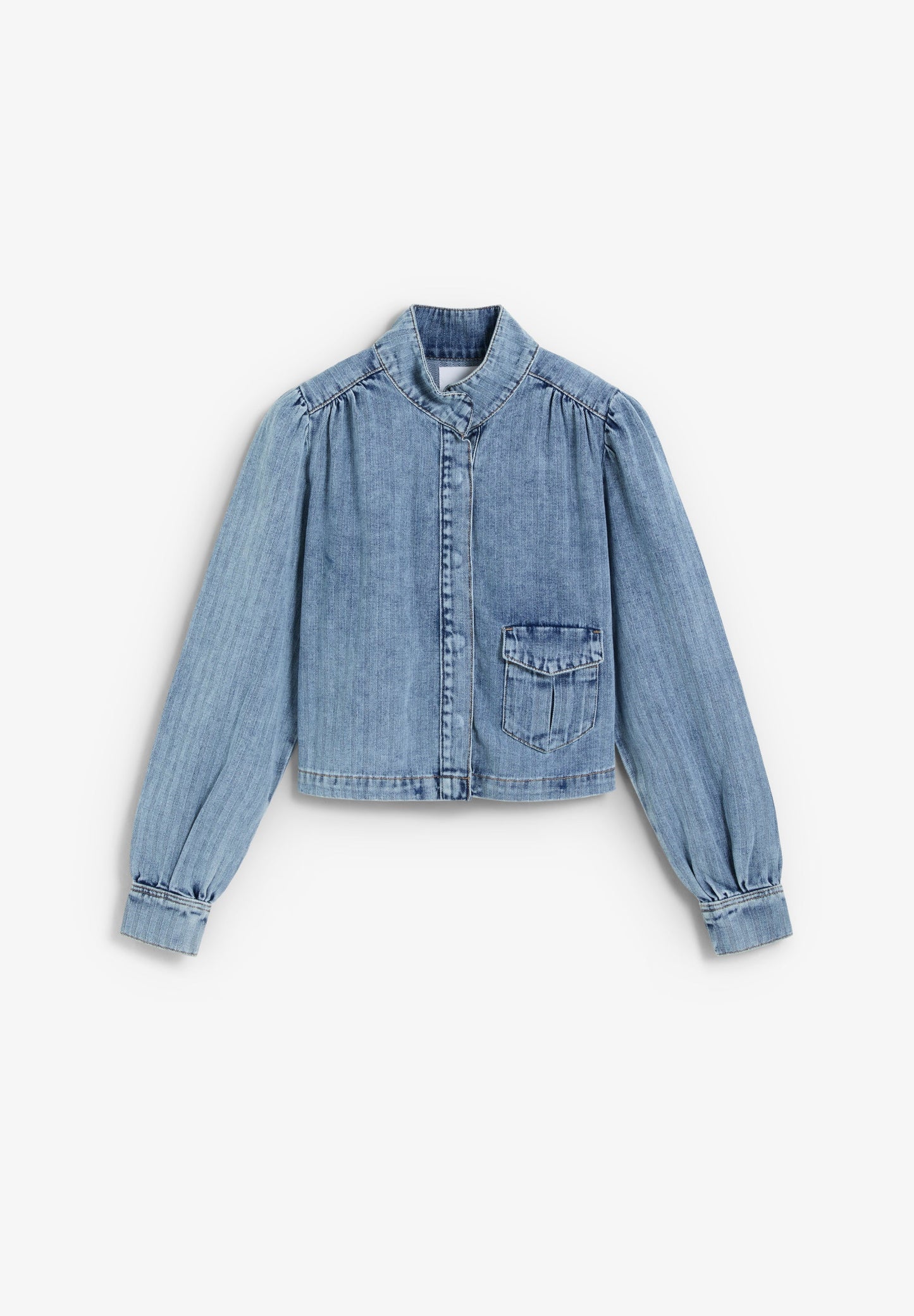 CHAQUETA DENIM MANGAS ABULLONADAS