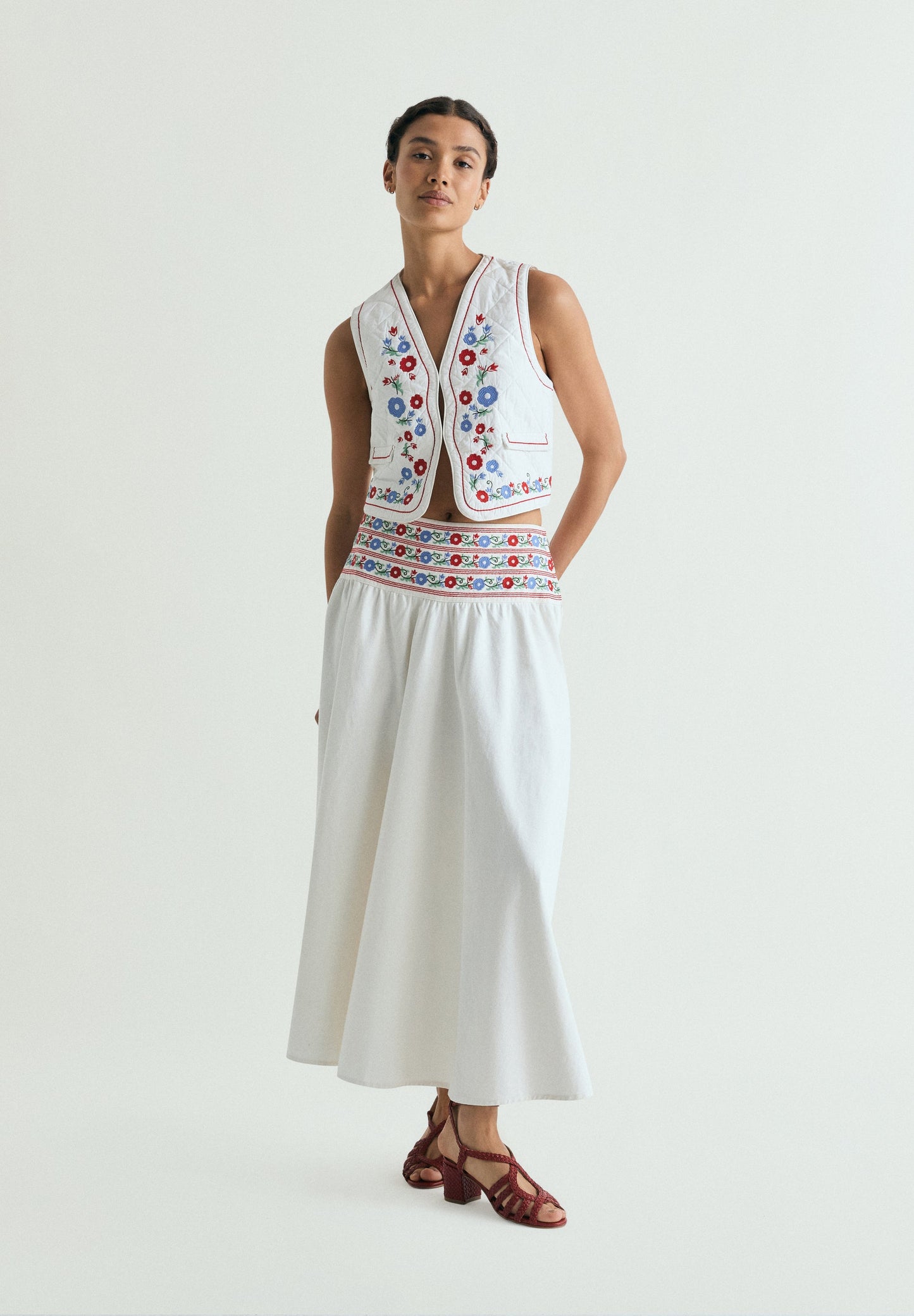 FALDA DENIM BORDADOS