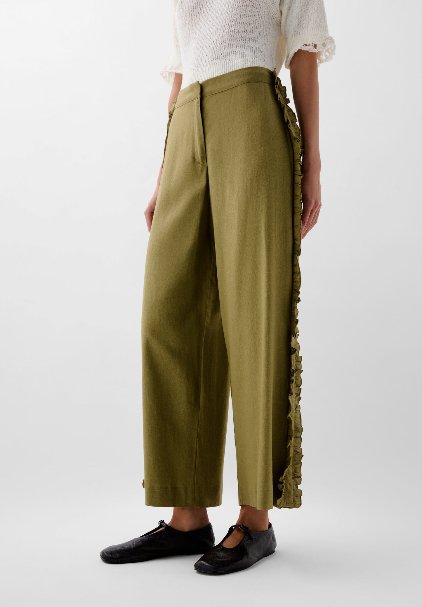 PANTALÓN LINO VOLANTES