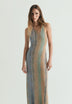 VESTIDO LARGO JACQUARD CON CUT OUT