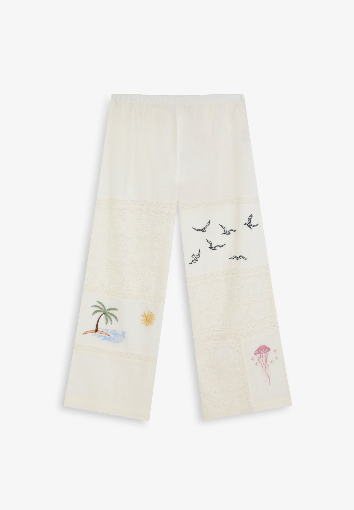 PANTALÓN BORDADOS CON ENCAJE