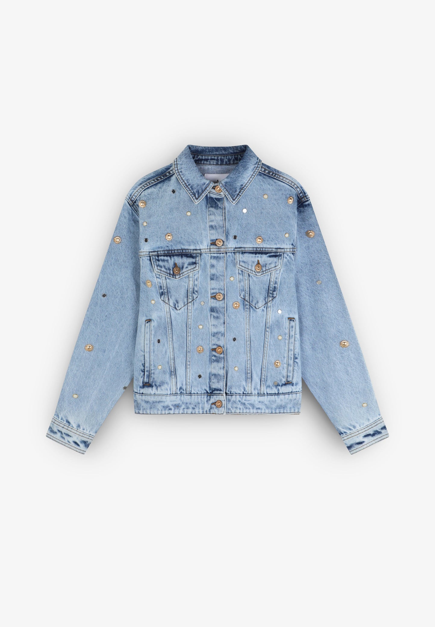 CHAQUETA DENIM TACHUELAS