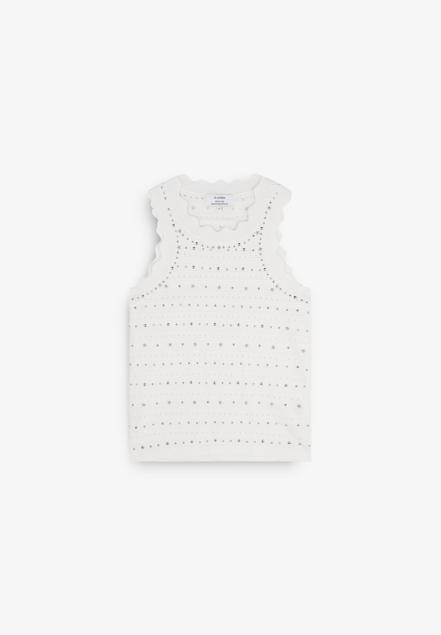 SCWHITE KNIT STUDS TOP