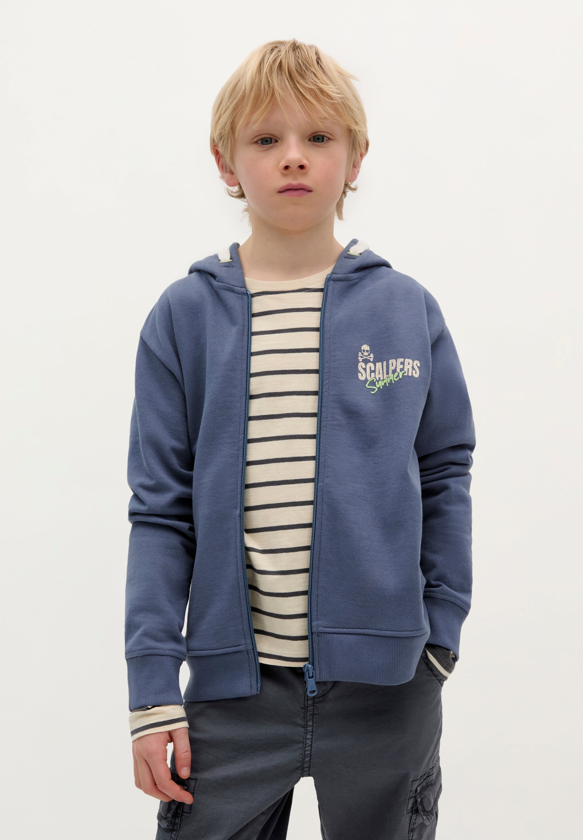 POLERÓN CAPUCHA PRINT CREMALLERA