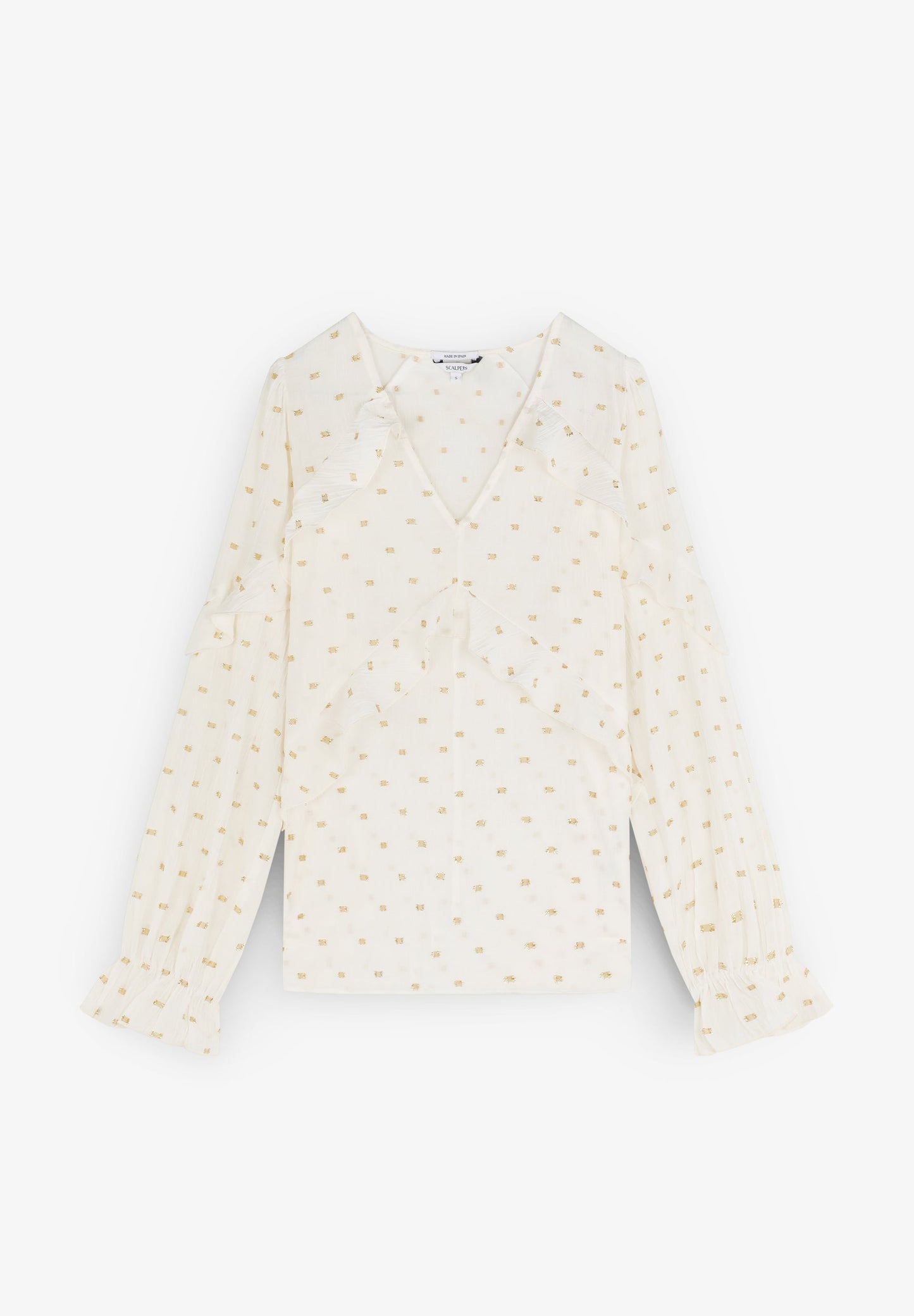 BLUSA VOLANTES DETALLES LÚREX