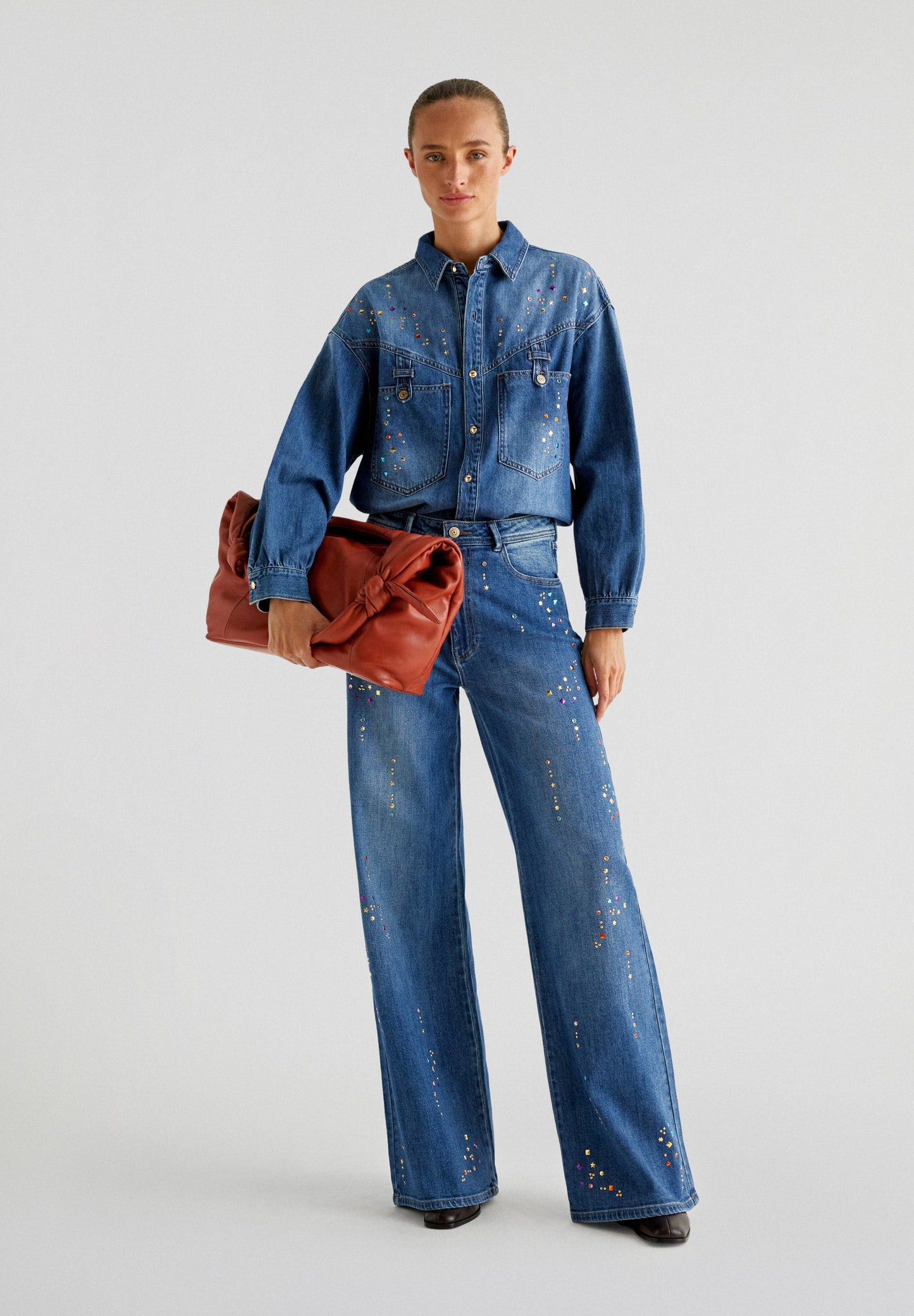 Jeans Ropa Americana Al Detalle JEANS FULL LENGTH TACHAS