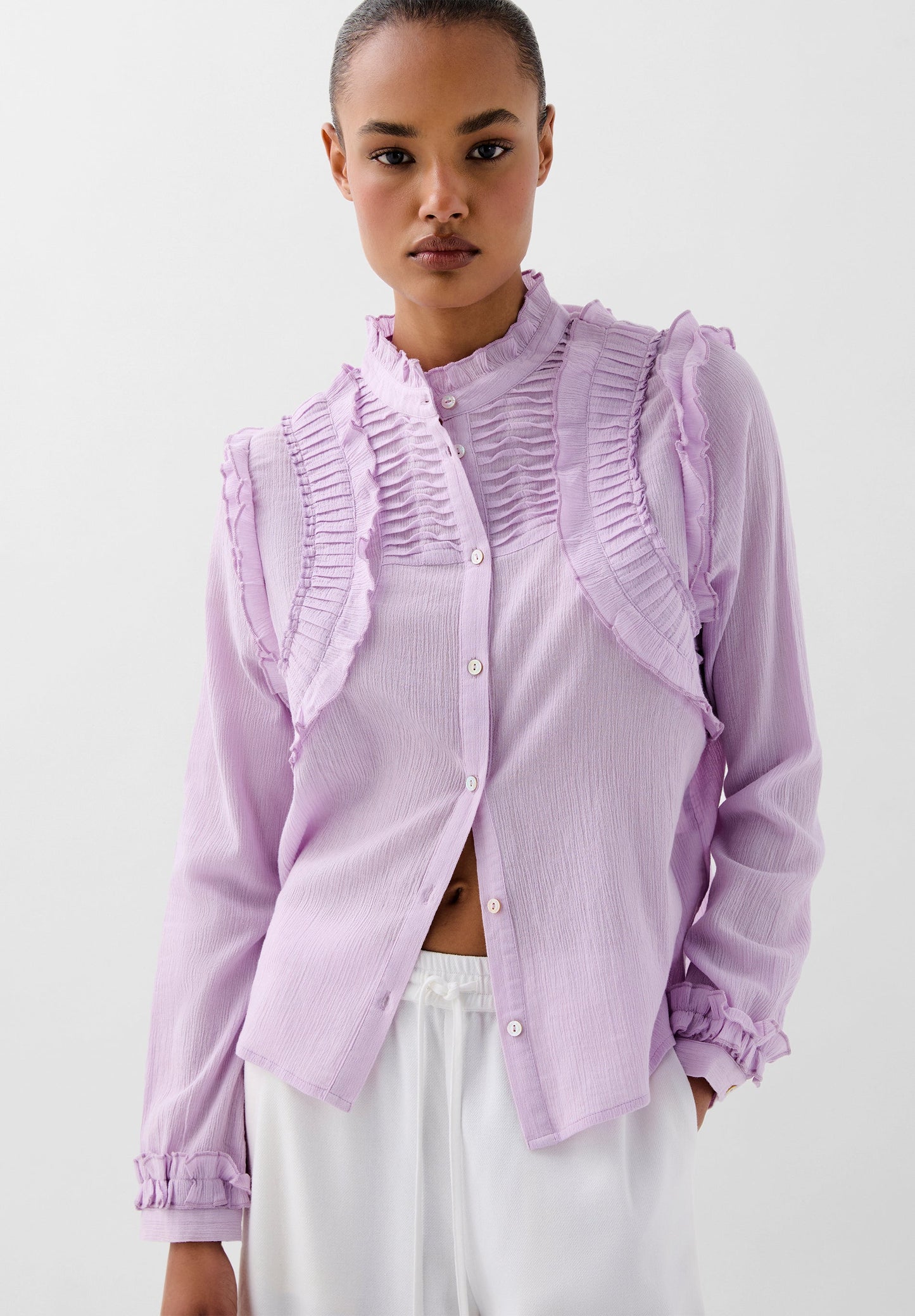 CAMISA DETALLES FRUNCES PLISADOS