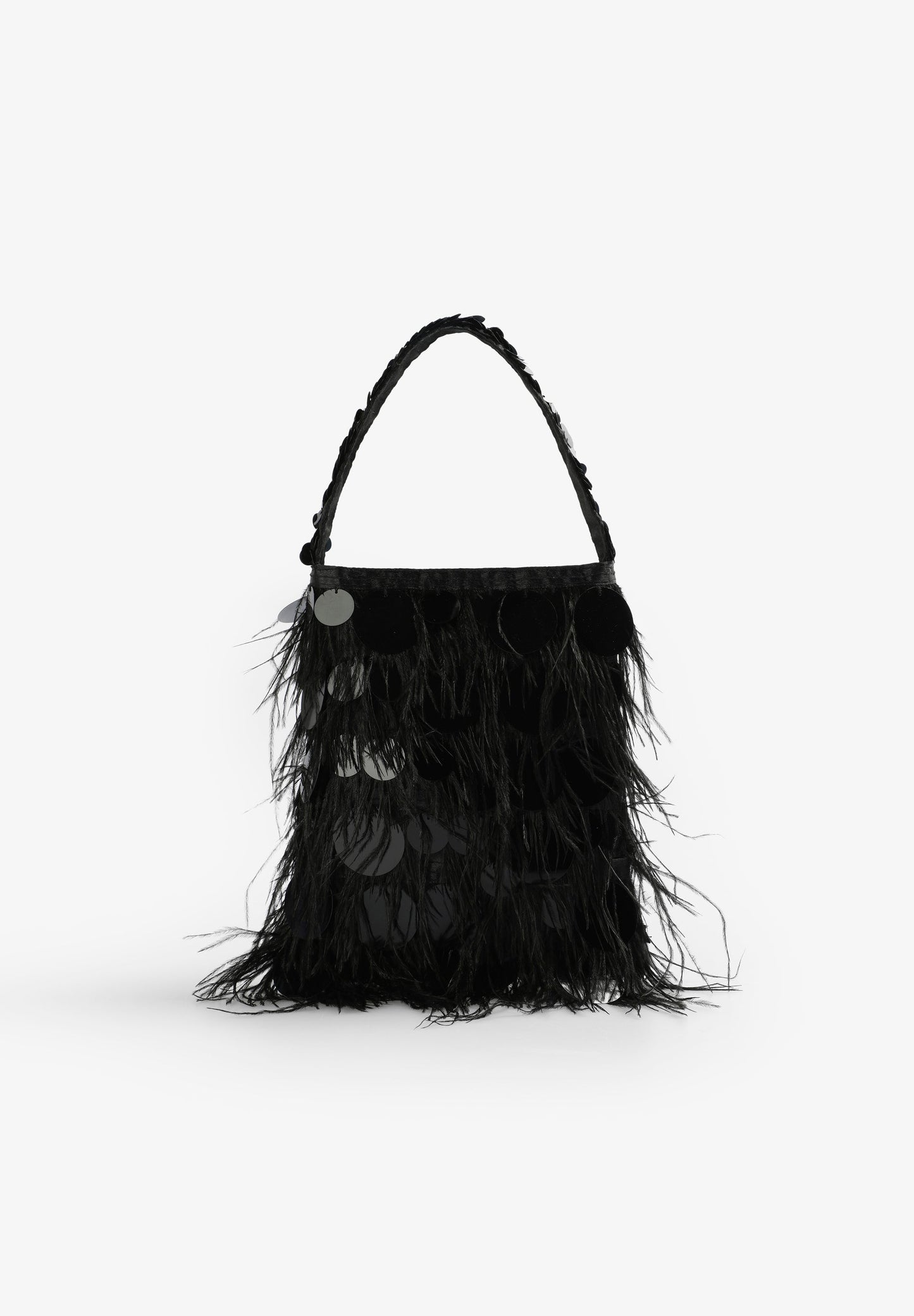 BOLSO PLUMAS Y LENTEJUELAS