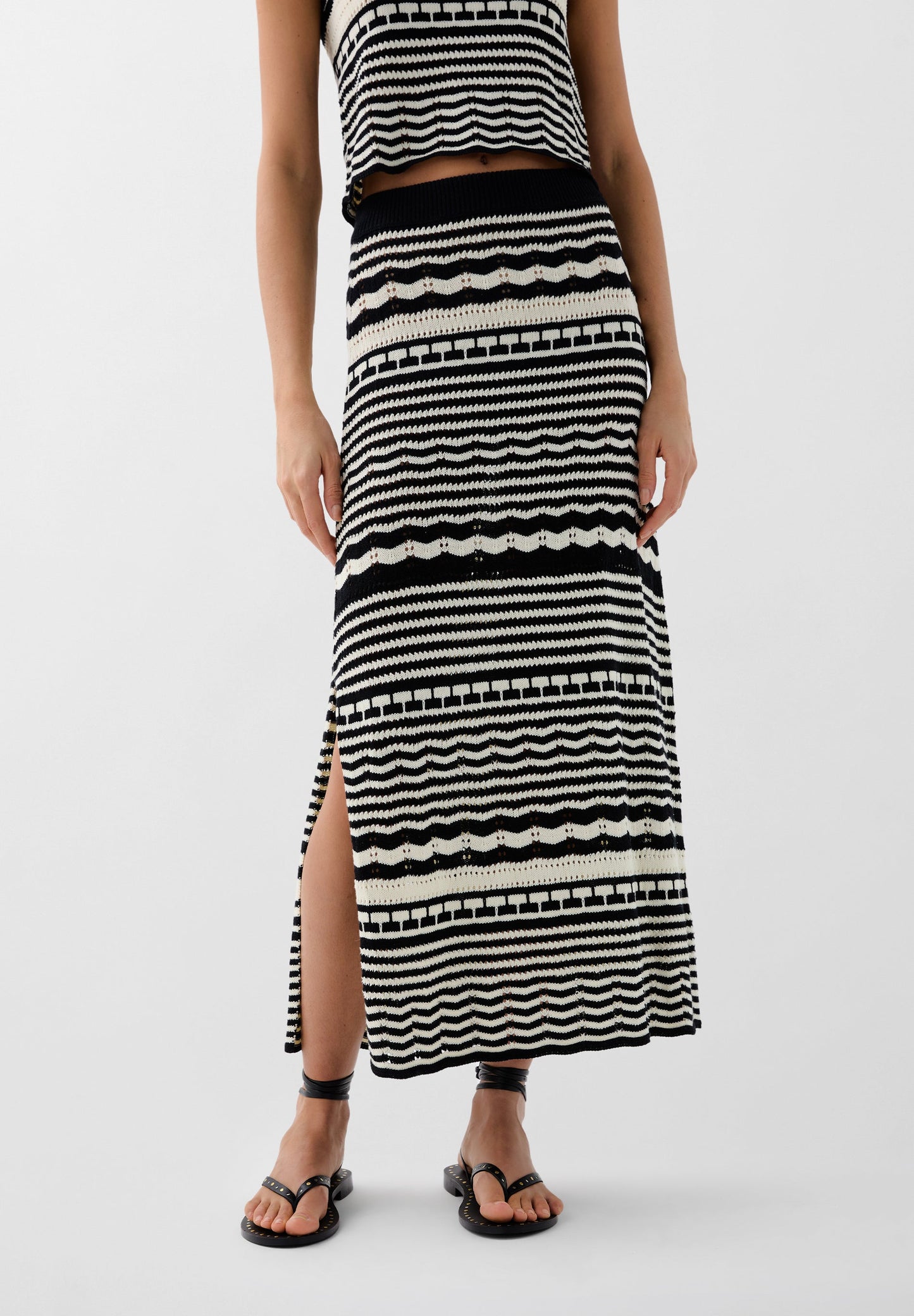FALDA DE PUNTO A RAYAS