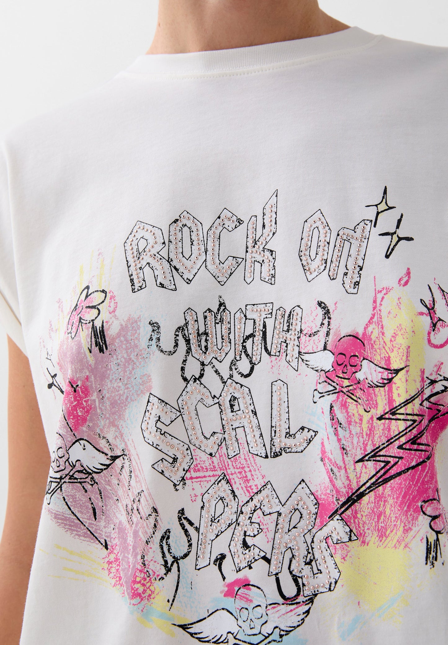 POLERA ROCK PRINT FRONTAL