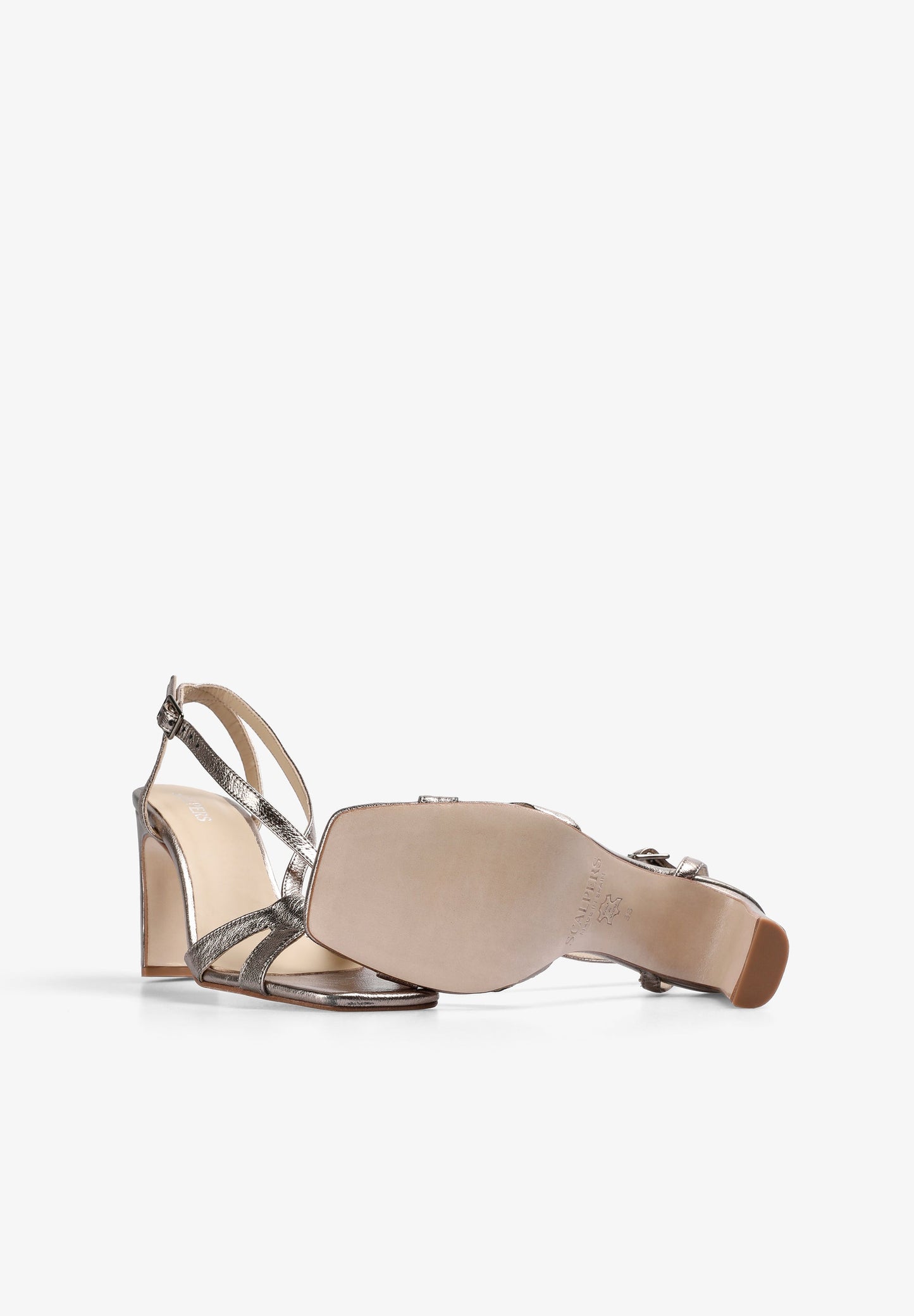Sandalias Taco Alto Metalizadas