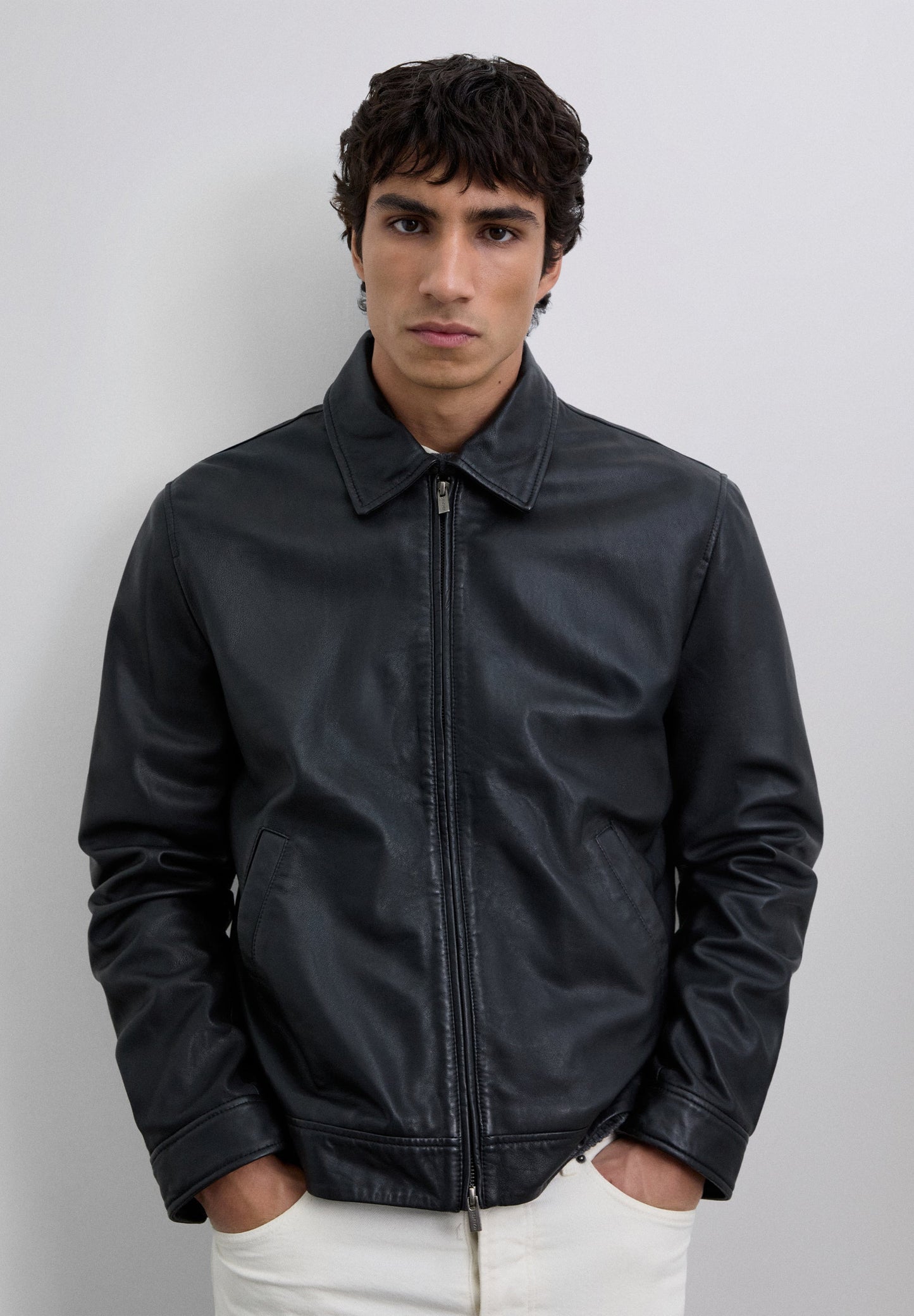 CHAQUETA PIEL CUELLO CAMISA