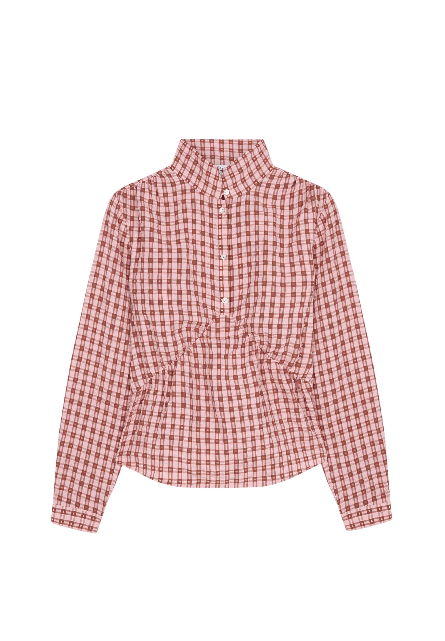 BLUSA CUADROS CUELLO ELEVADO