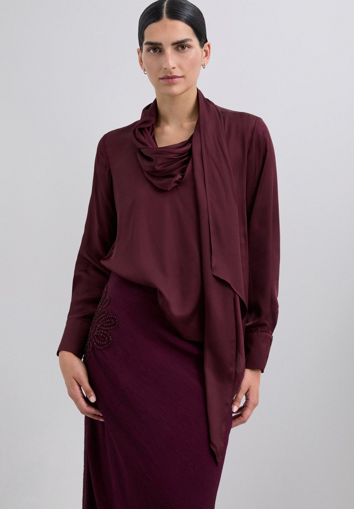 BLUSA SATÉN DRAPEADA