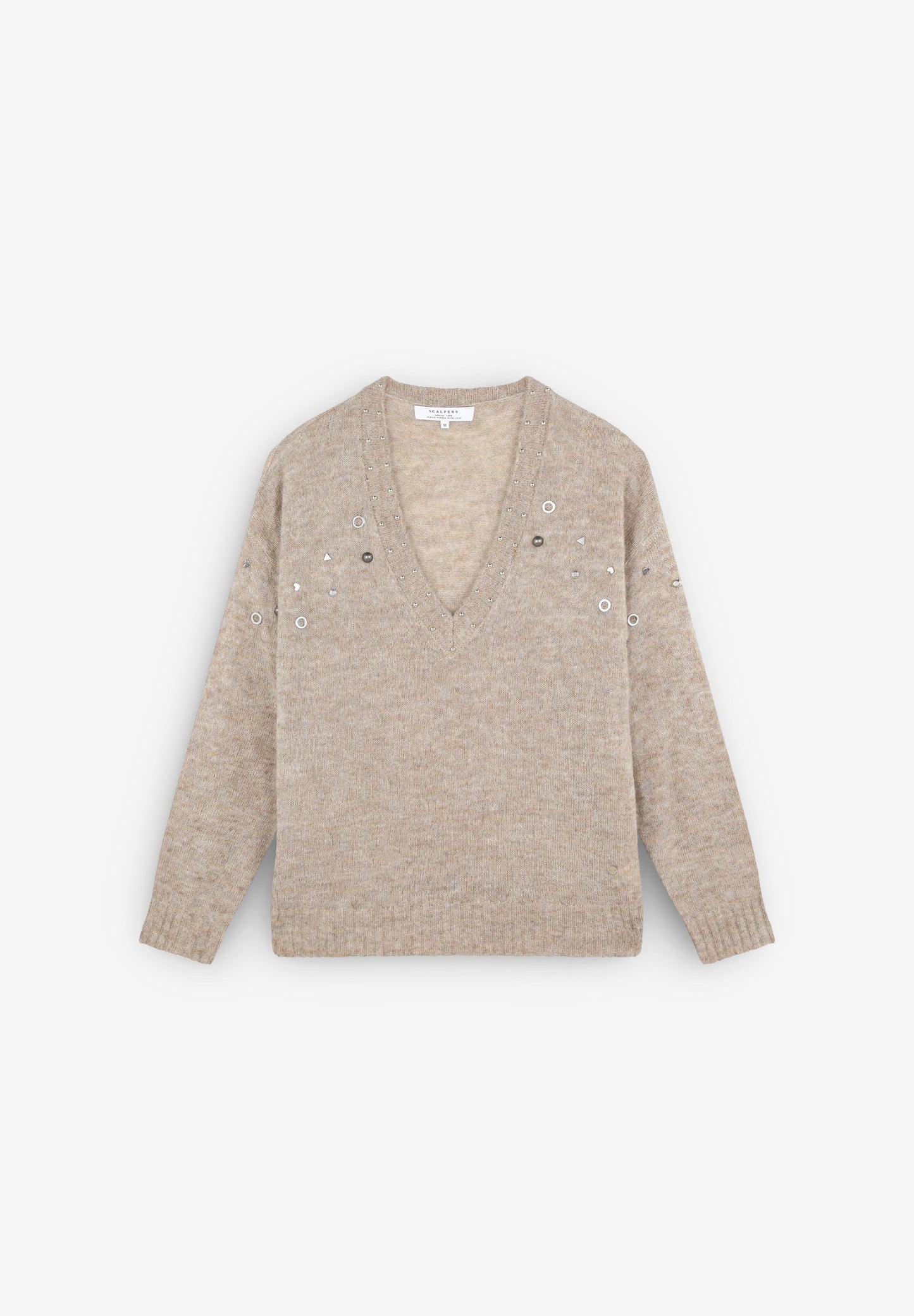 SWEATER EN V TACHUELAS