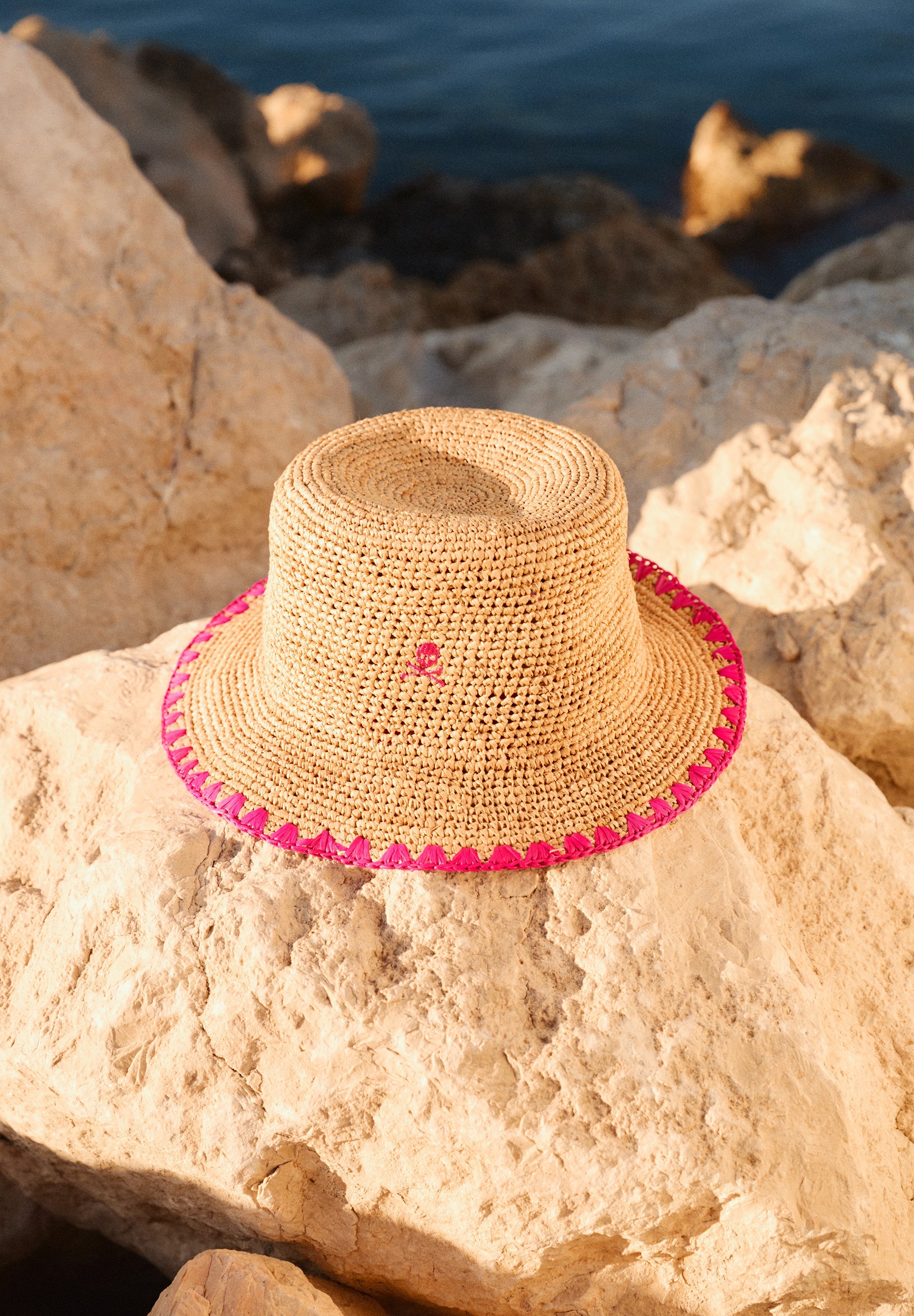SOMBRERO RAFIA STITCHING CONTRASTE