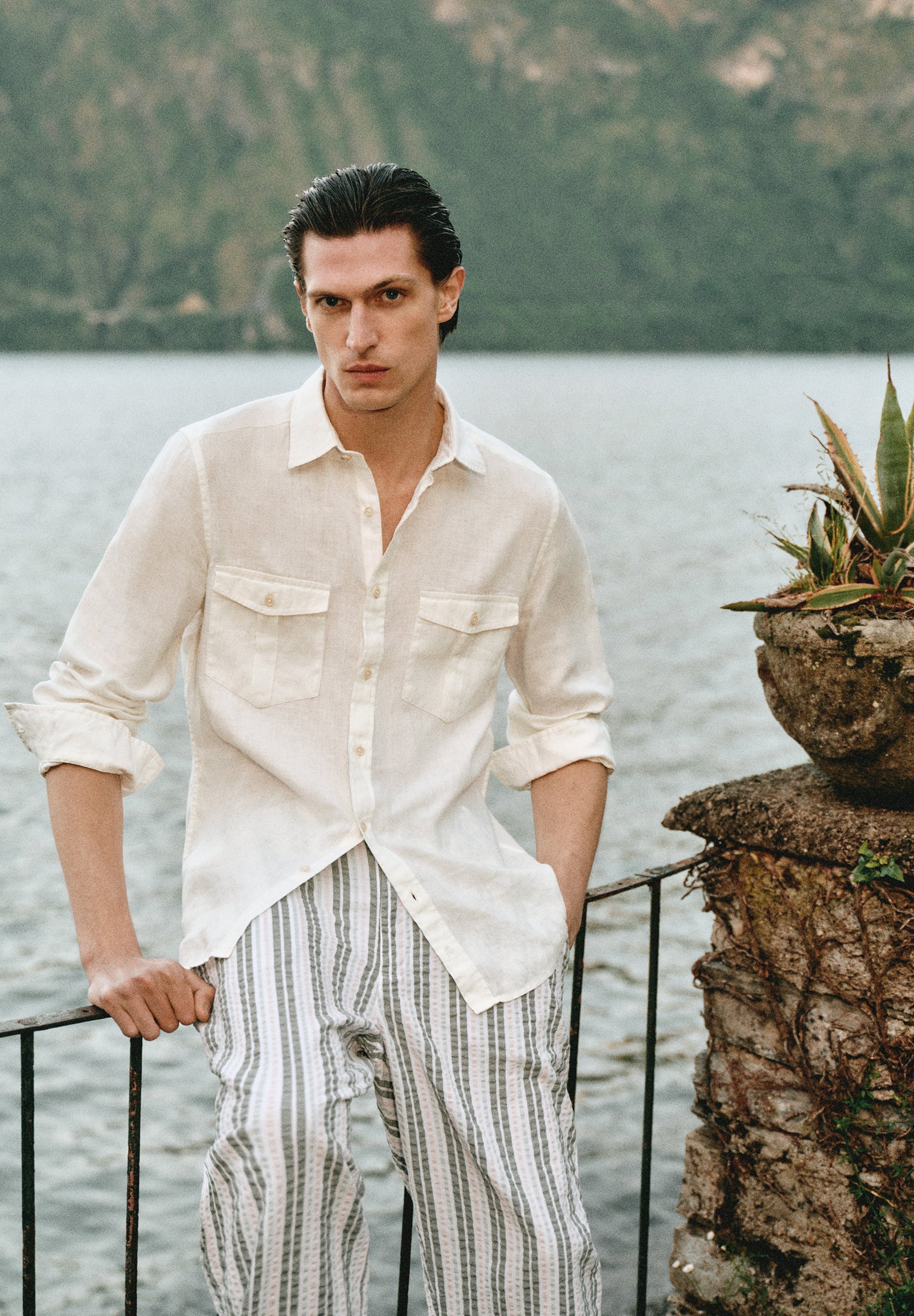 CAMISA BOLSILLOS LINO