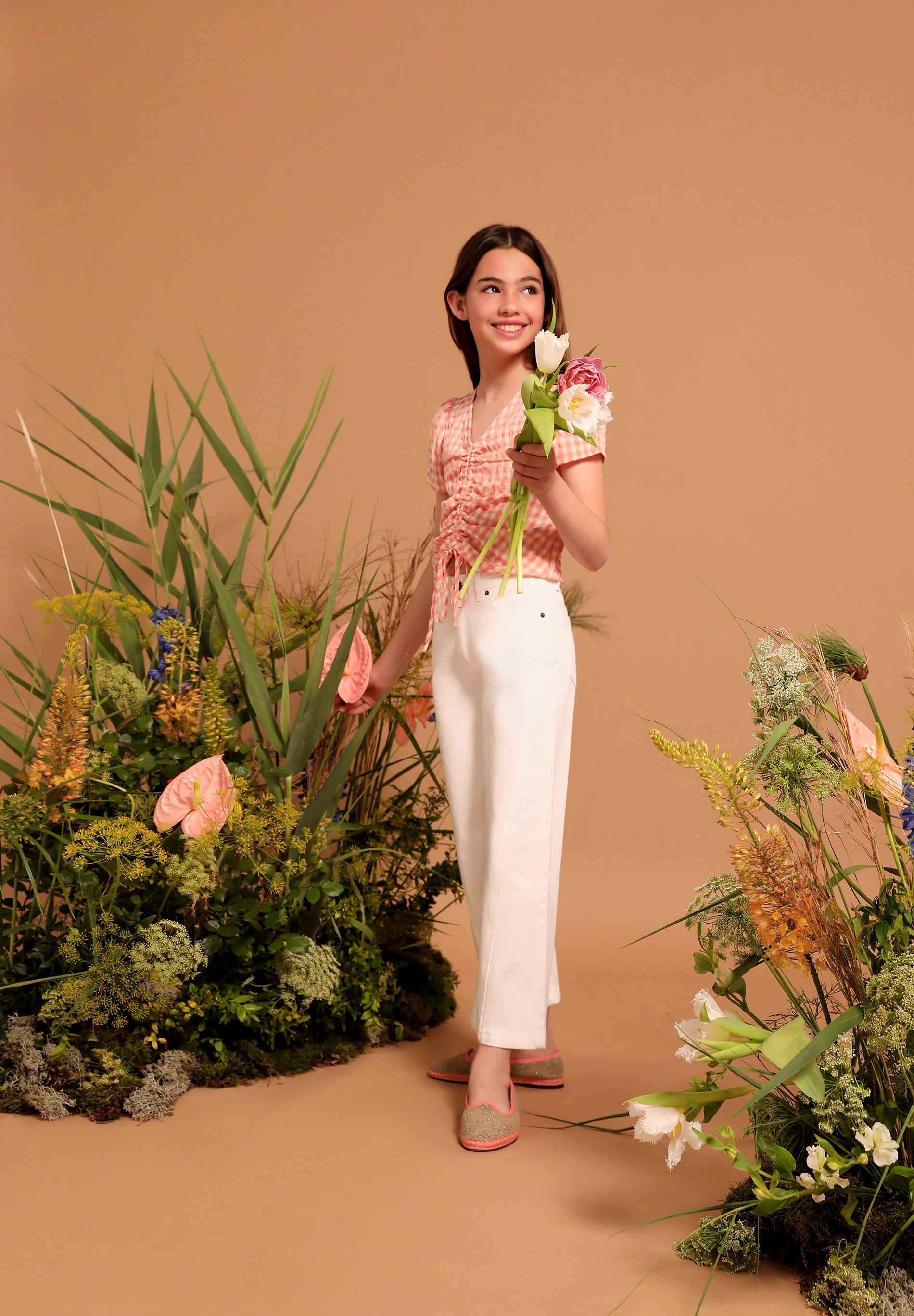 BLUSA VICHY FRUNCE