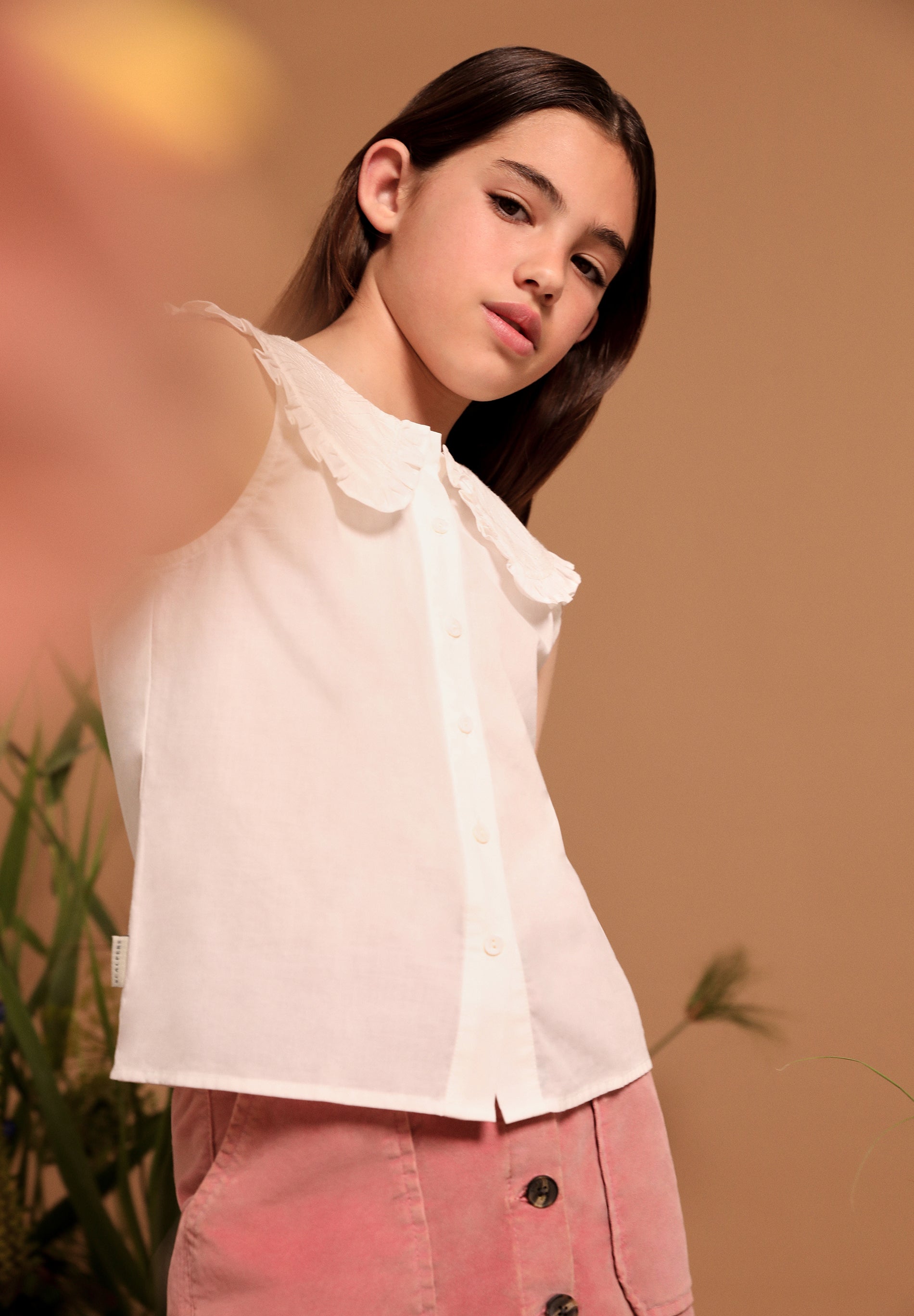 BLUSA CUELLO VOLANTE