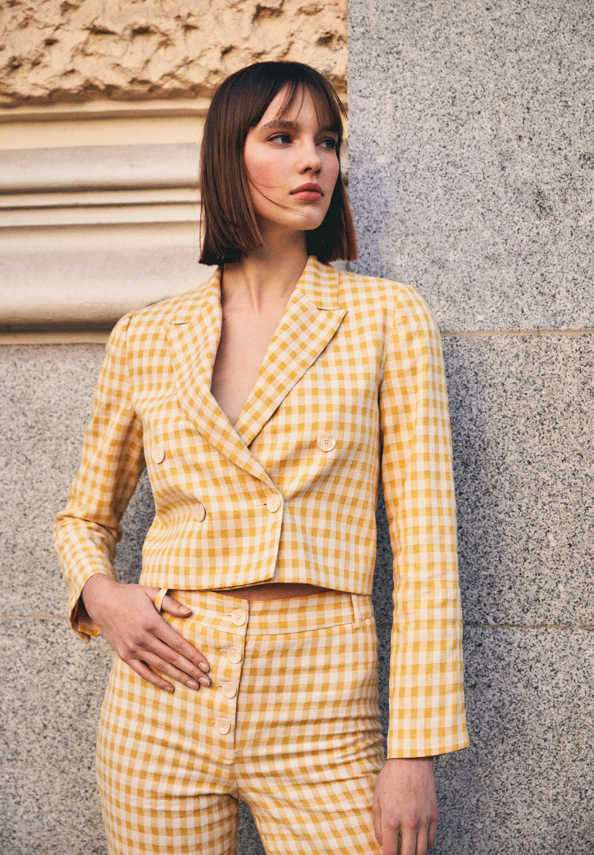 BLAZER VICHY CROPPED