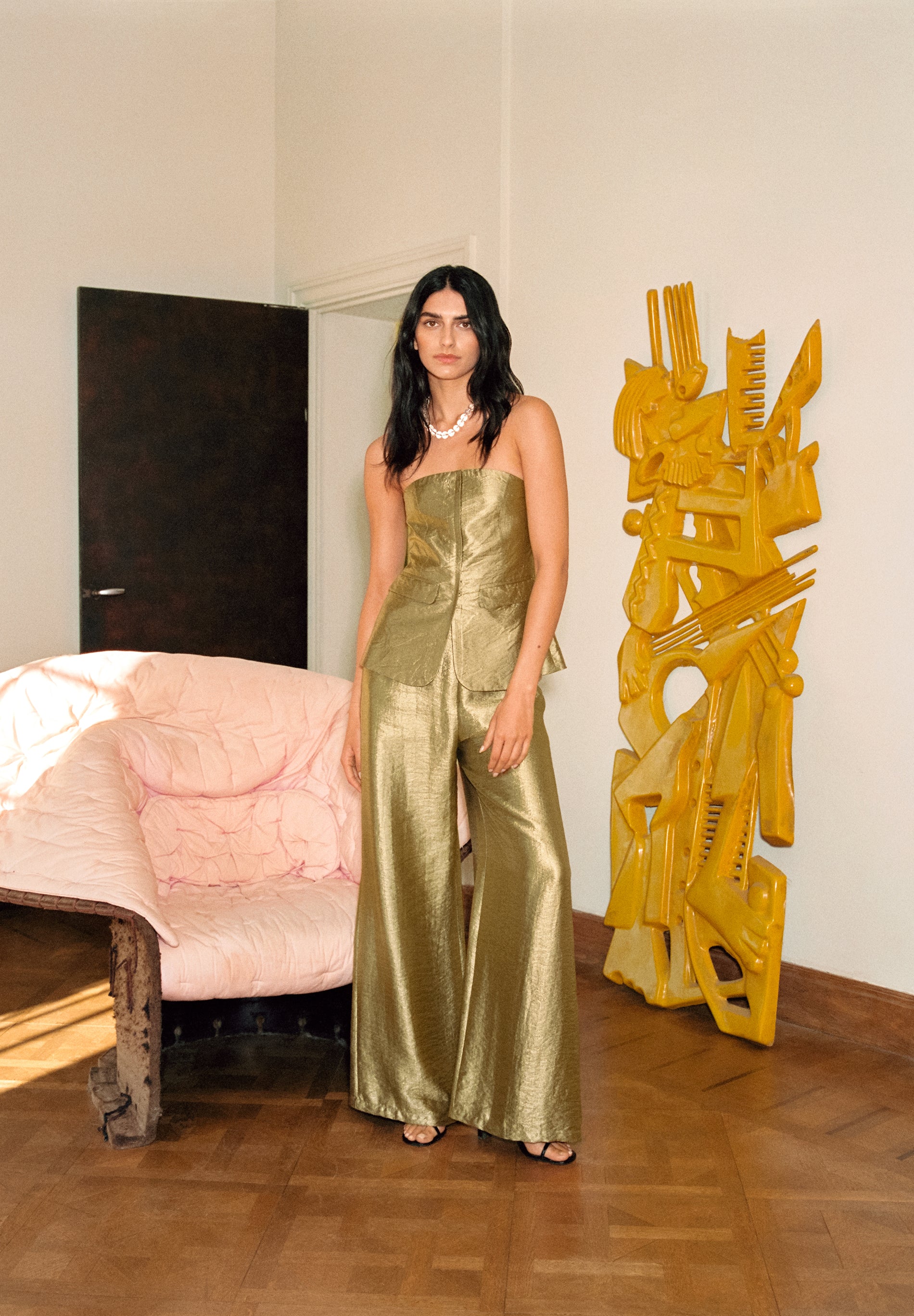 TOP METALIZADO BOLSILLOS