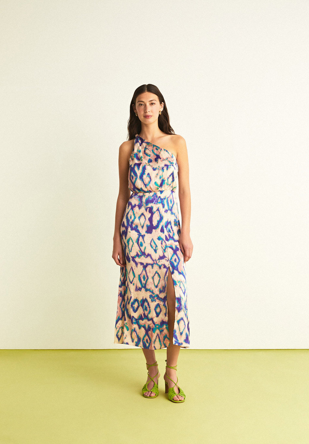 VESTIDO MIDI ASIMÉTRICO PRINT - Scalpers