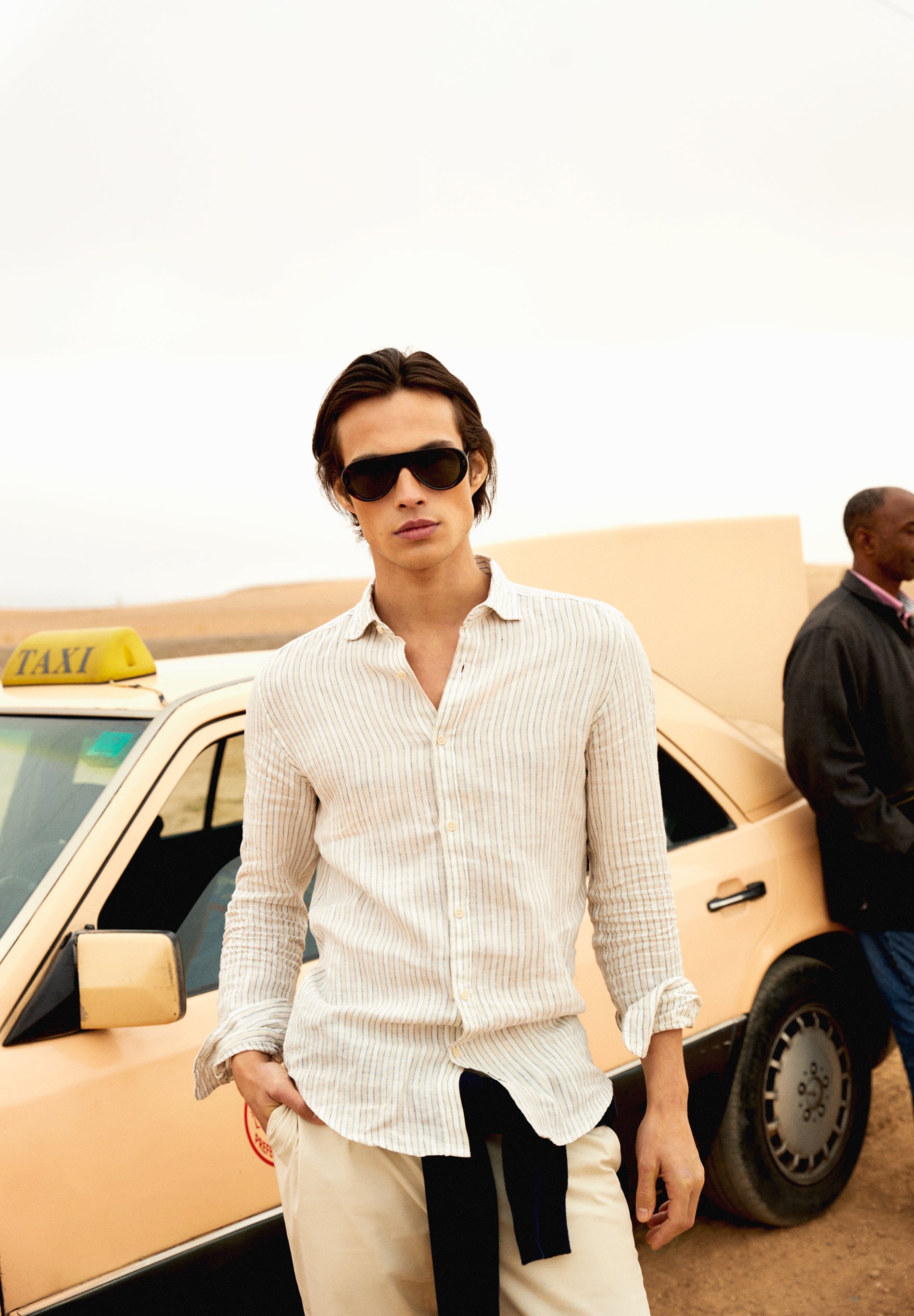 CAMISA PREMIUM  LINO RAYAS SLIM