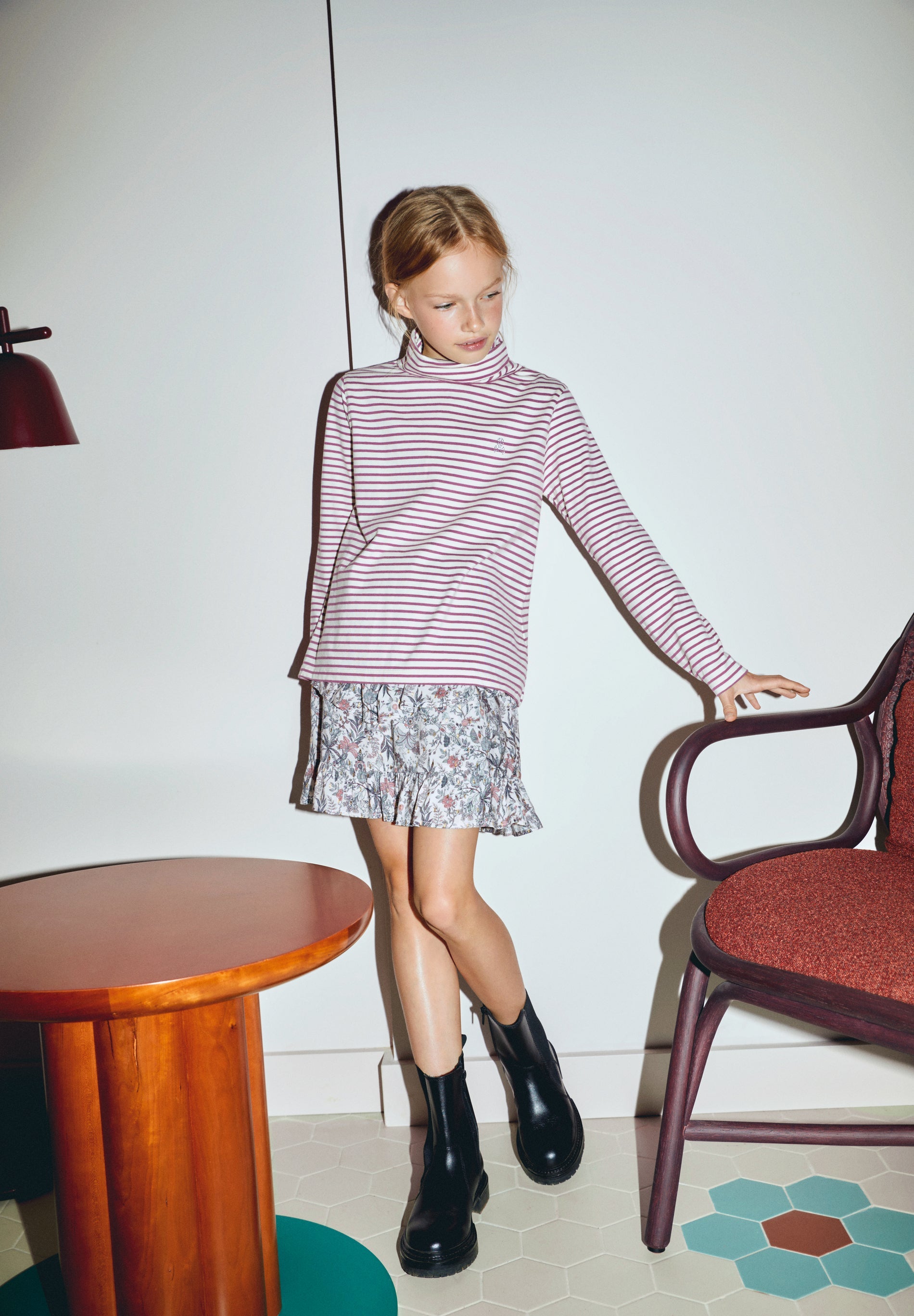 FALDA FLORES VOLANTES