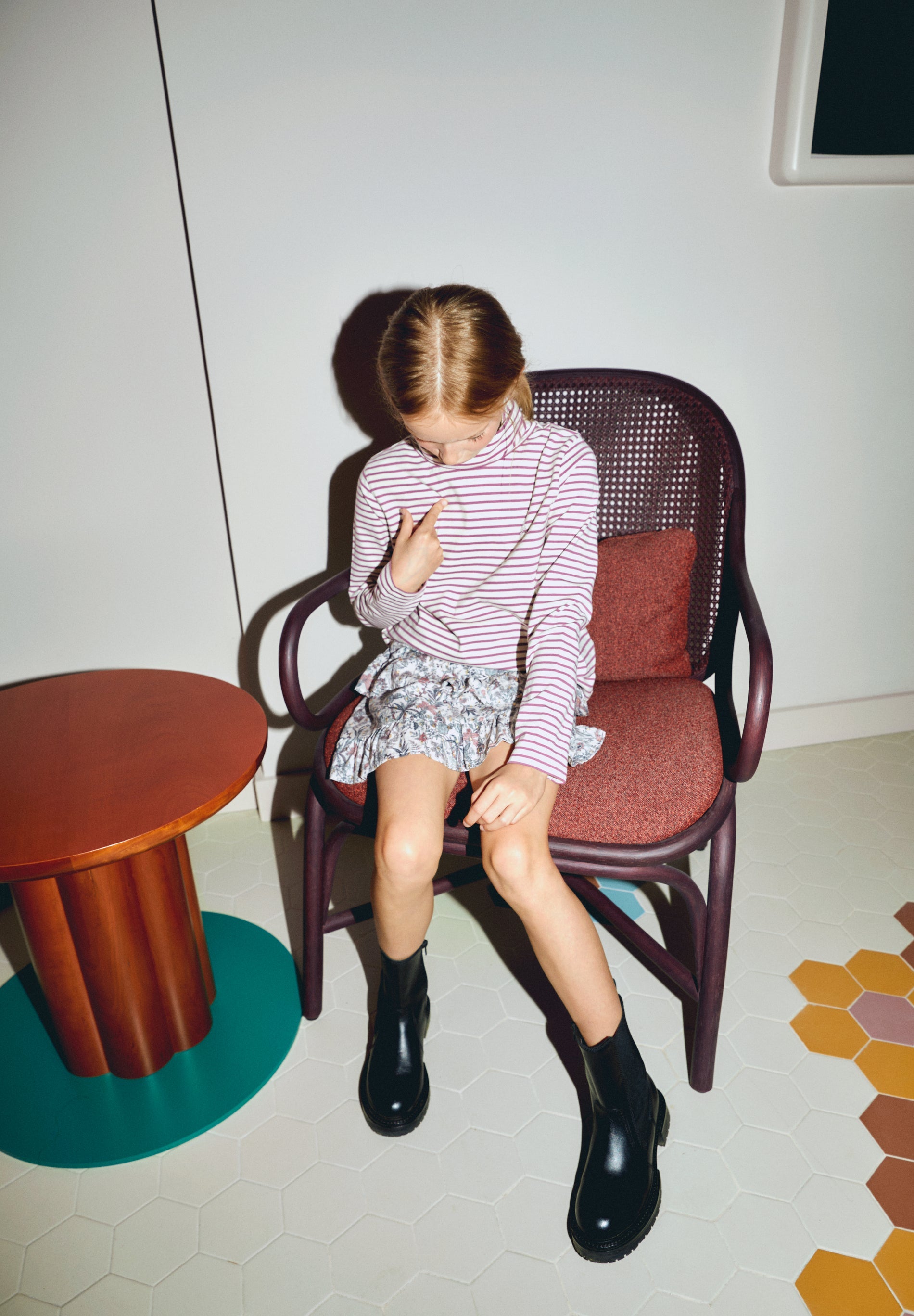 CAMISETA RAYAS CUELLO ALTO