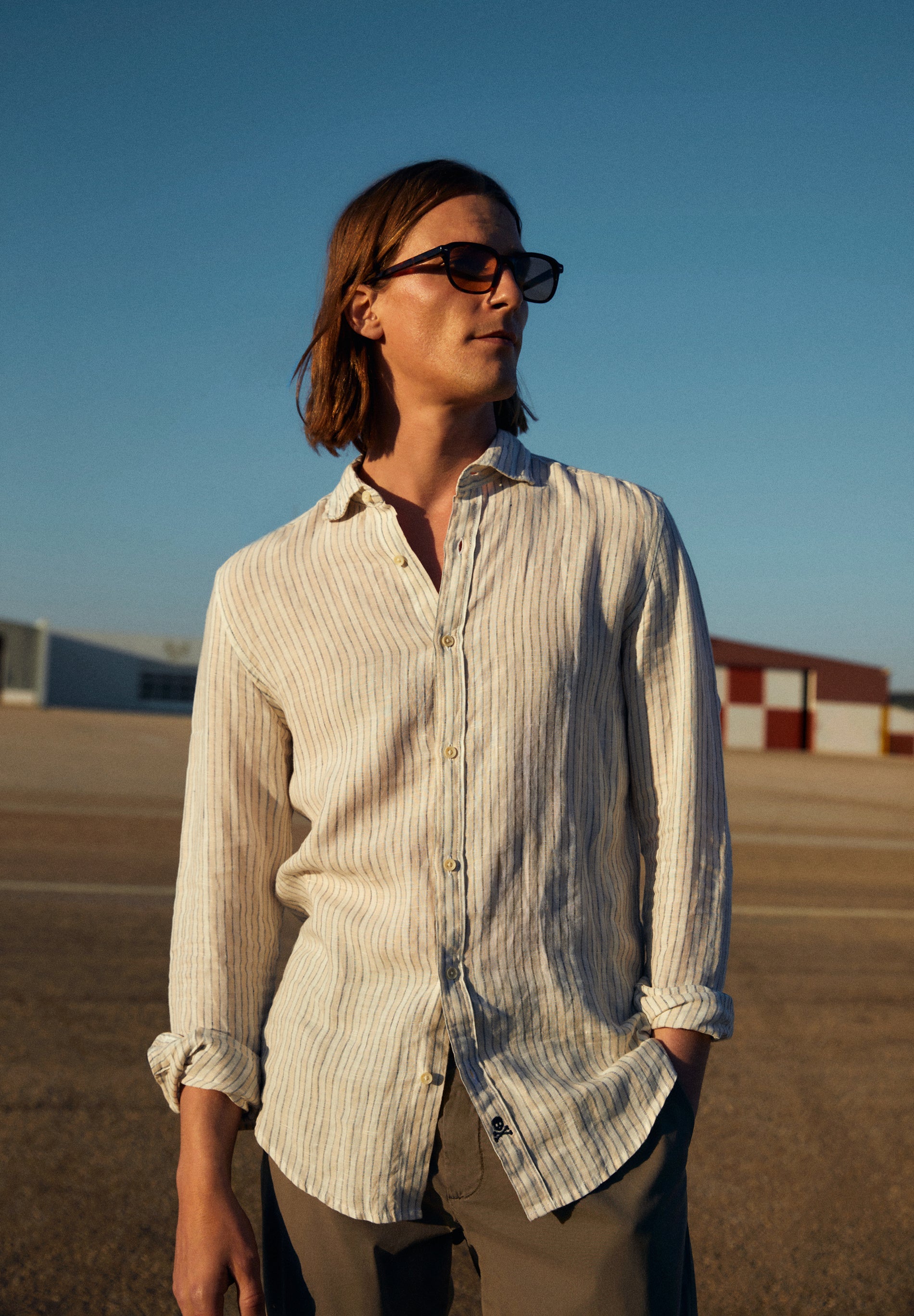 CAMISA PREMIUM LINO RAYAS SLIM