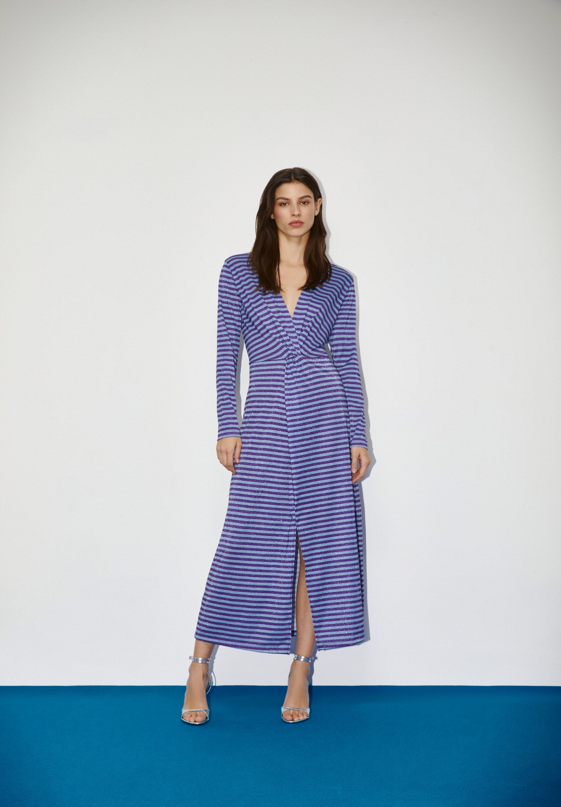 VESTIDO RAYAS LUREX