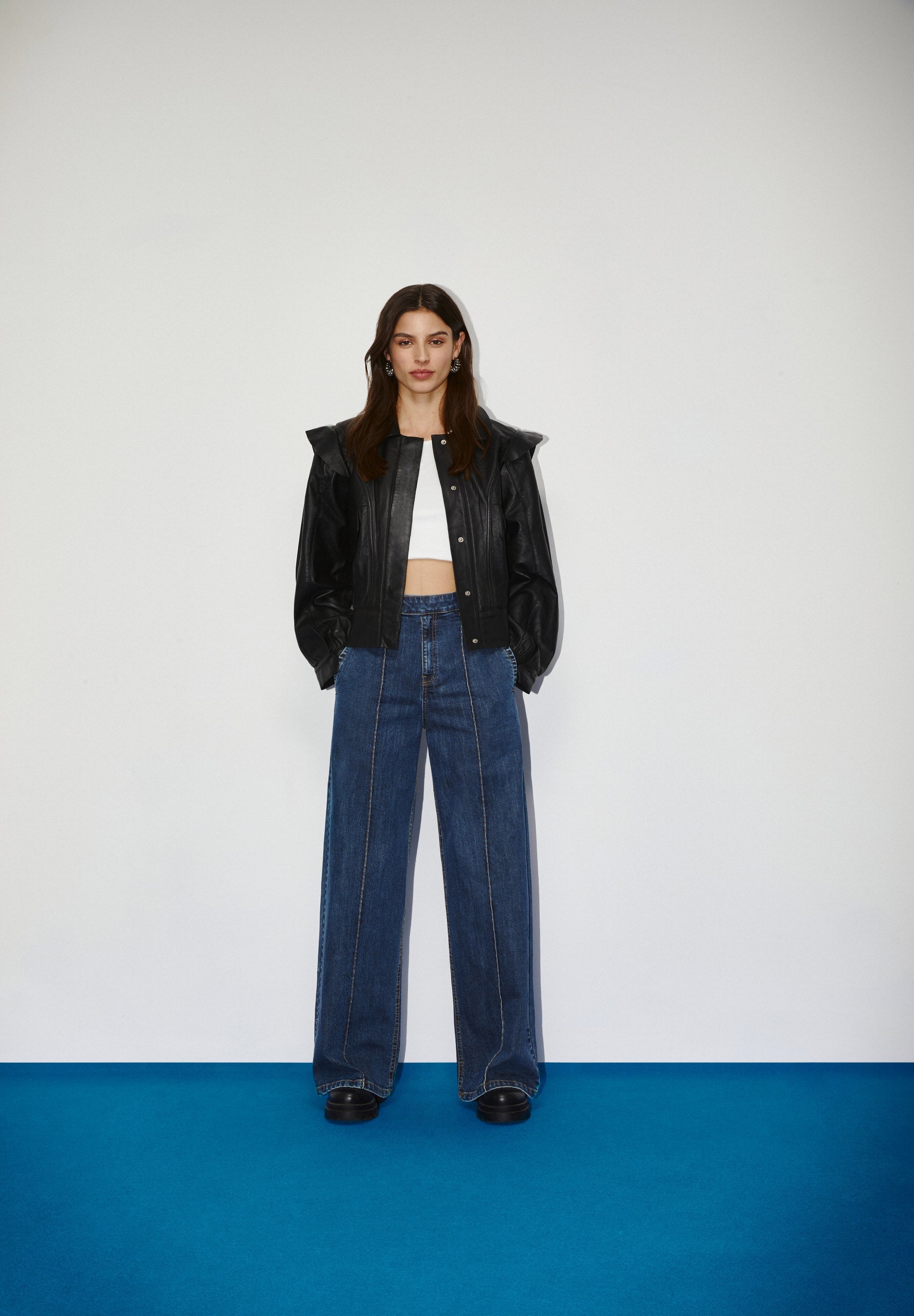 JEANS WIDE LEG COSTURAS