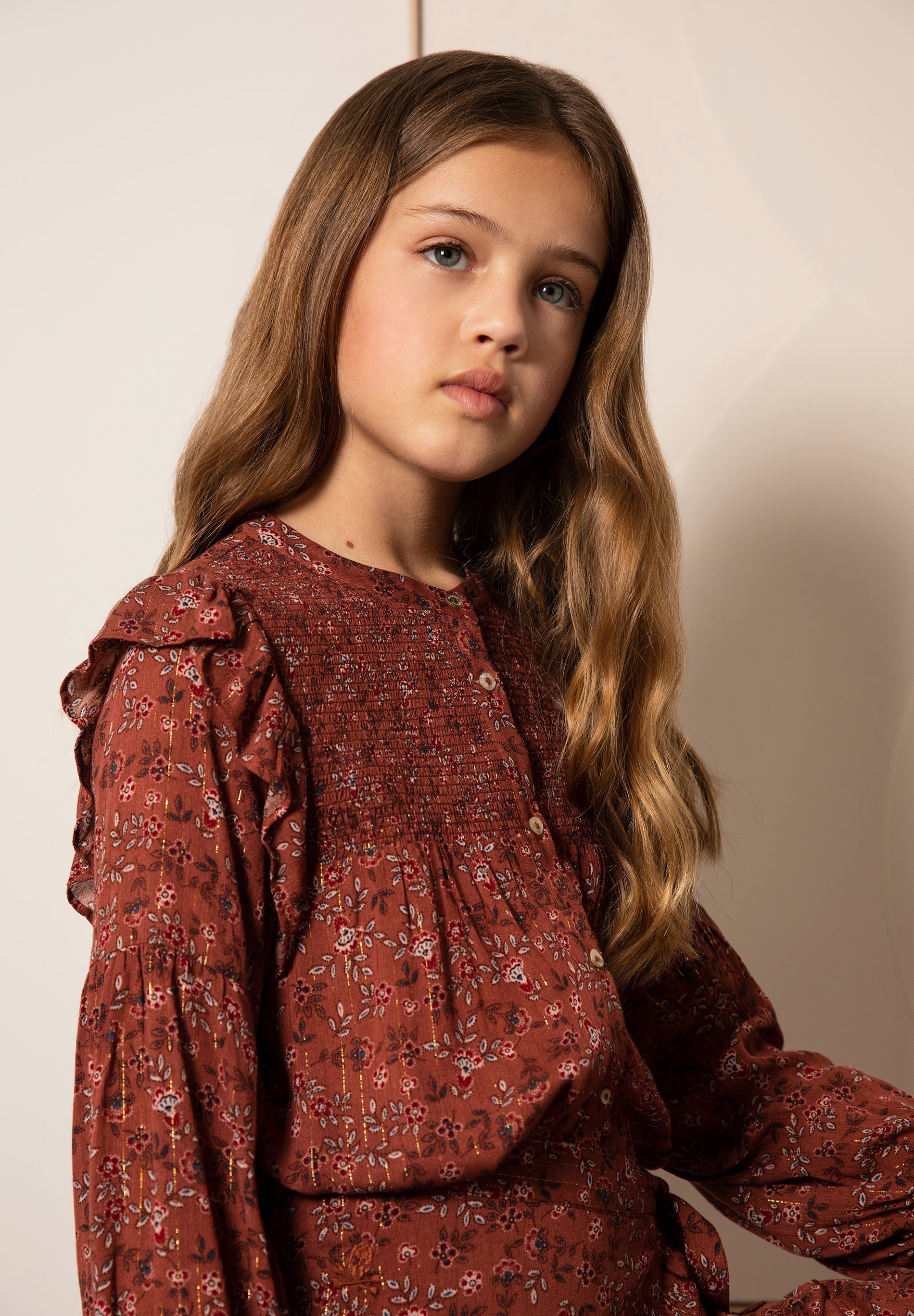 BLUSA ESTAMPADA CON LUREX