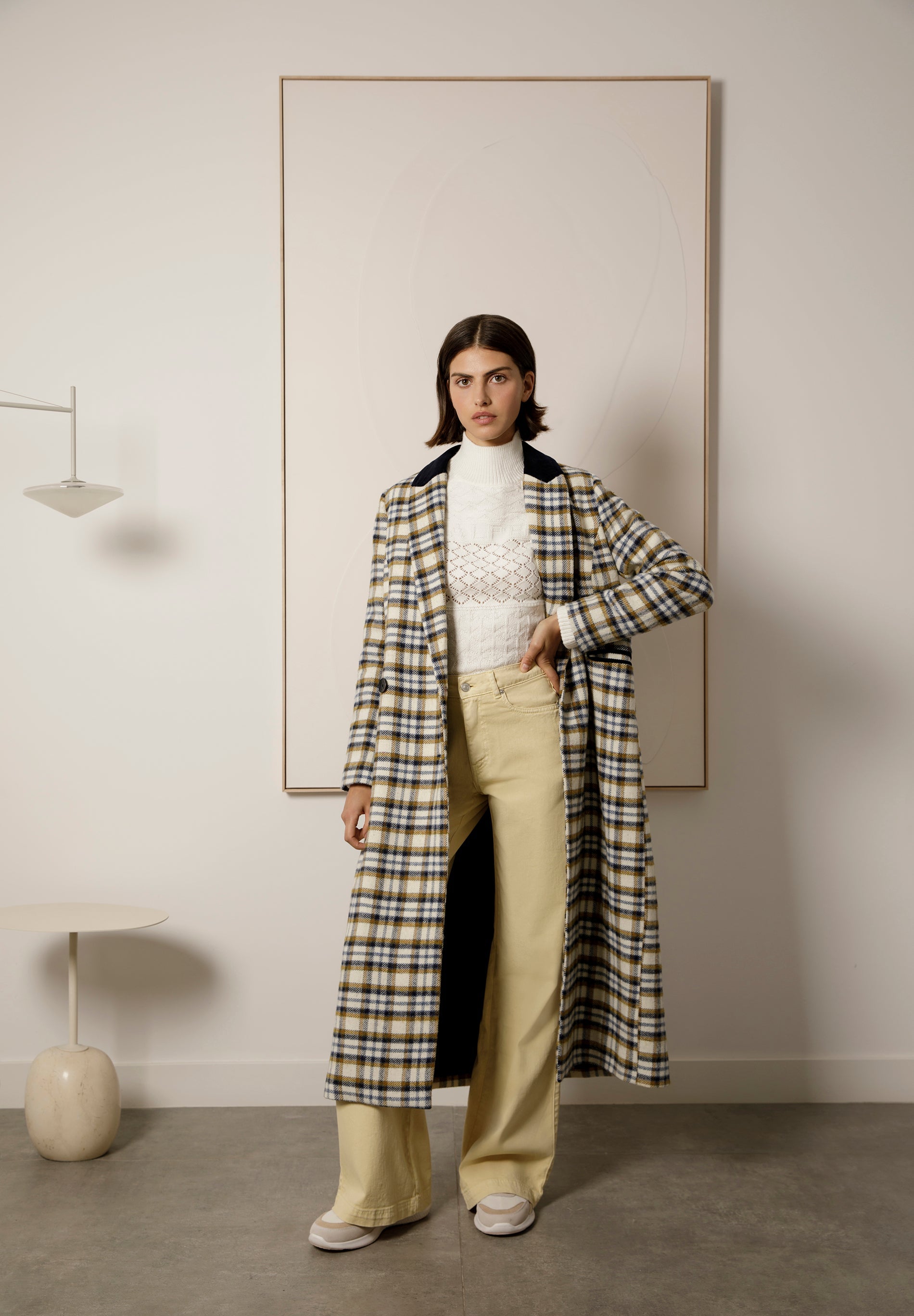 ABRIGO LARGO CUADROS