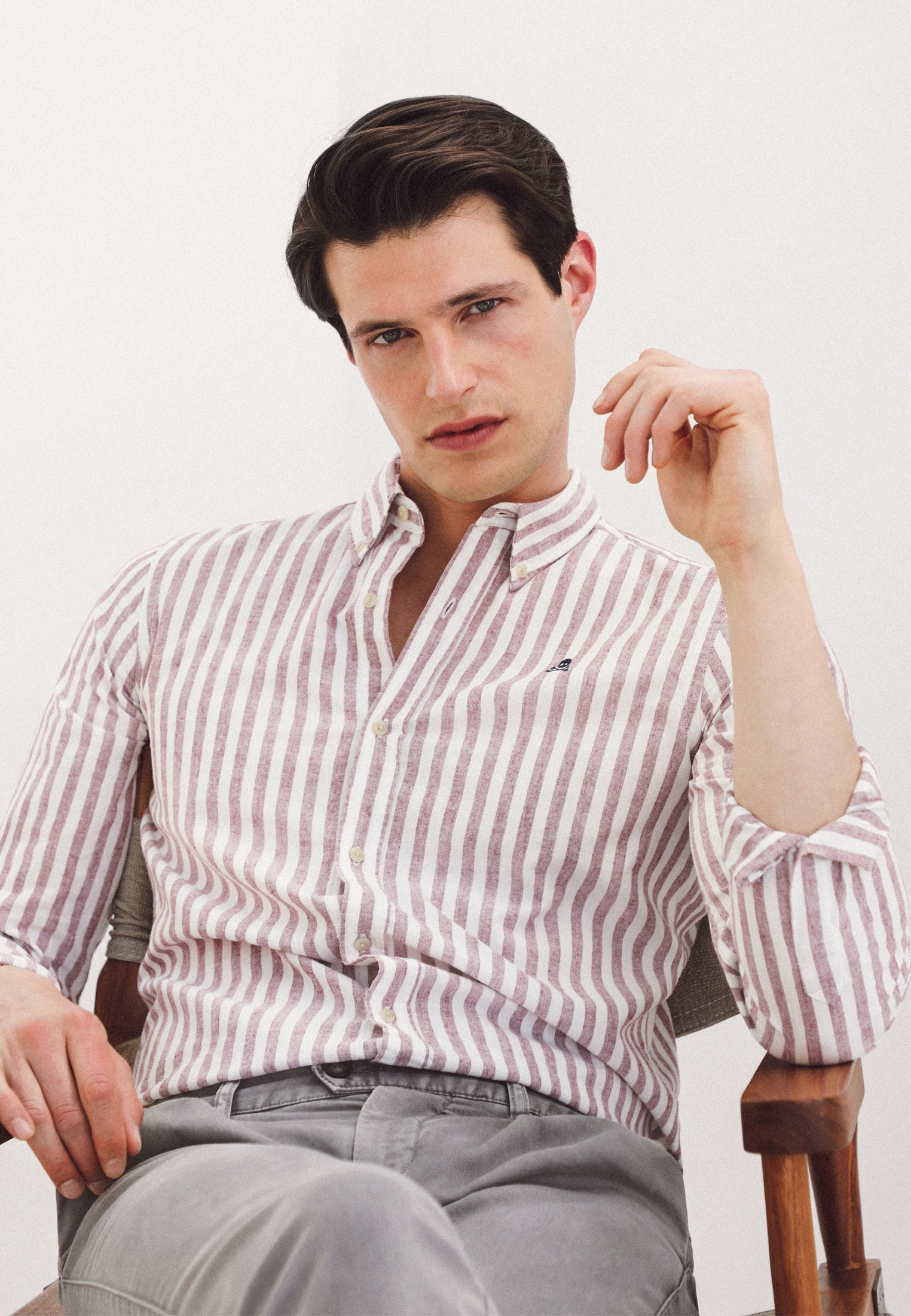 CAMISA RAYAS ALGODÓN LINO
