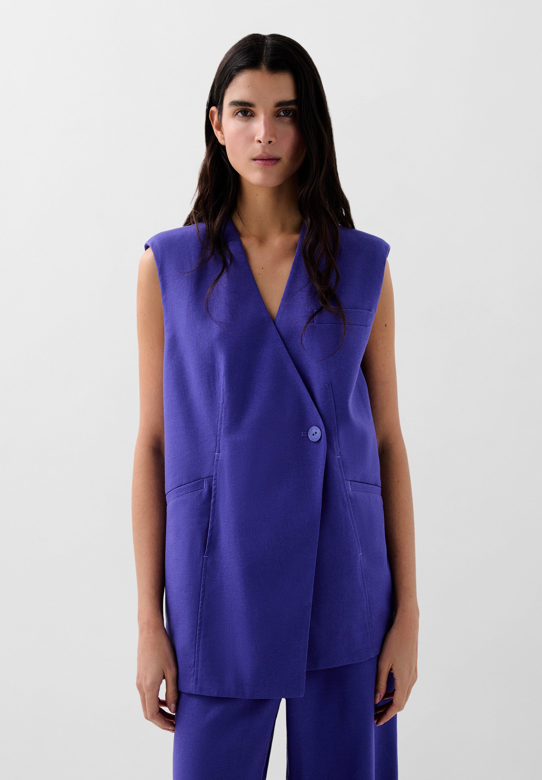 CHALECO LINO CRUZADO