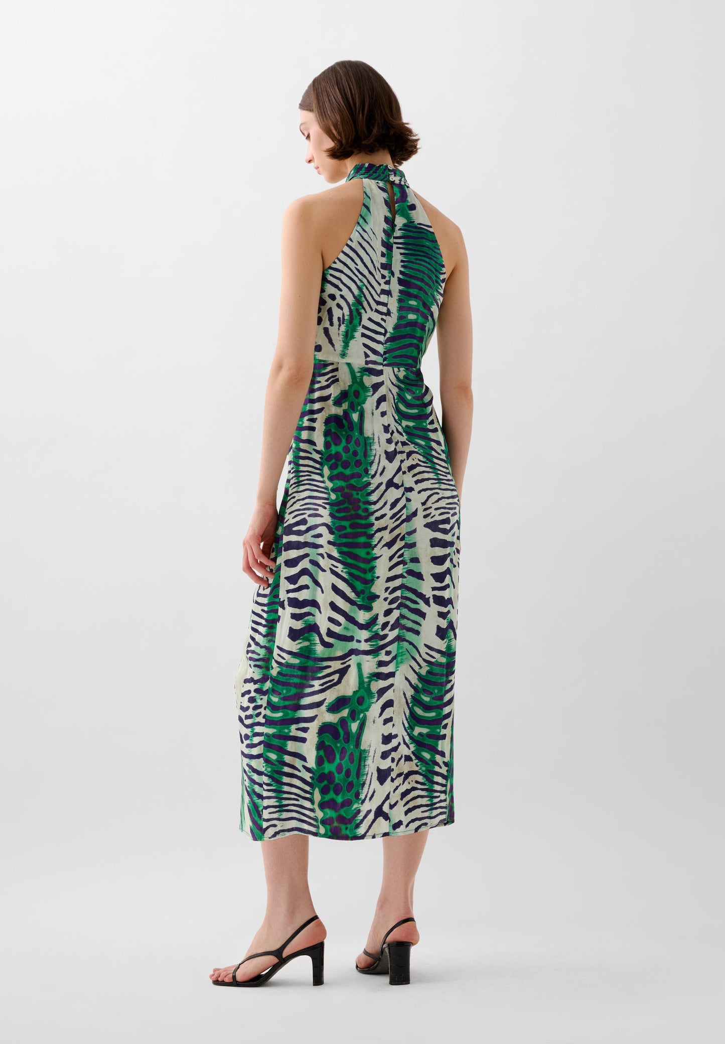 VESTIDO MIDI HALTER DRAPEADO