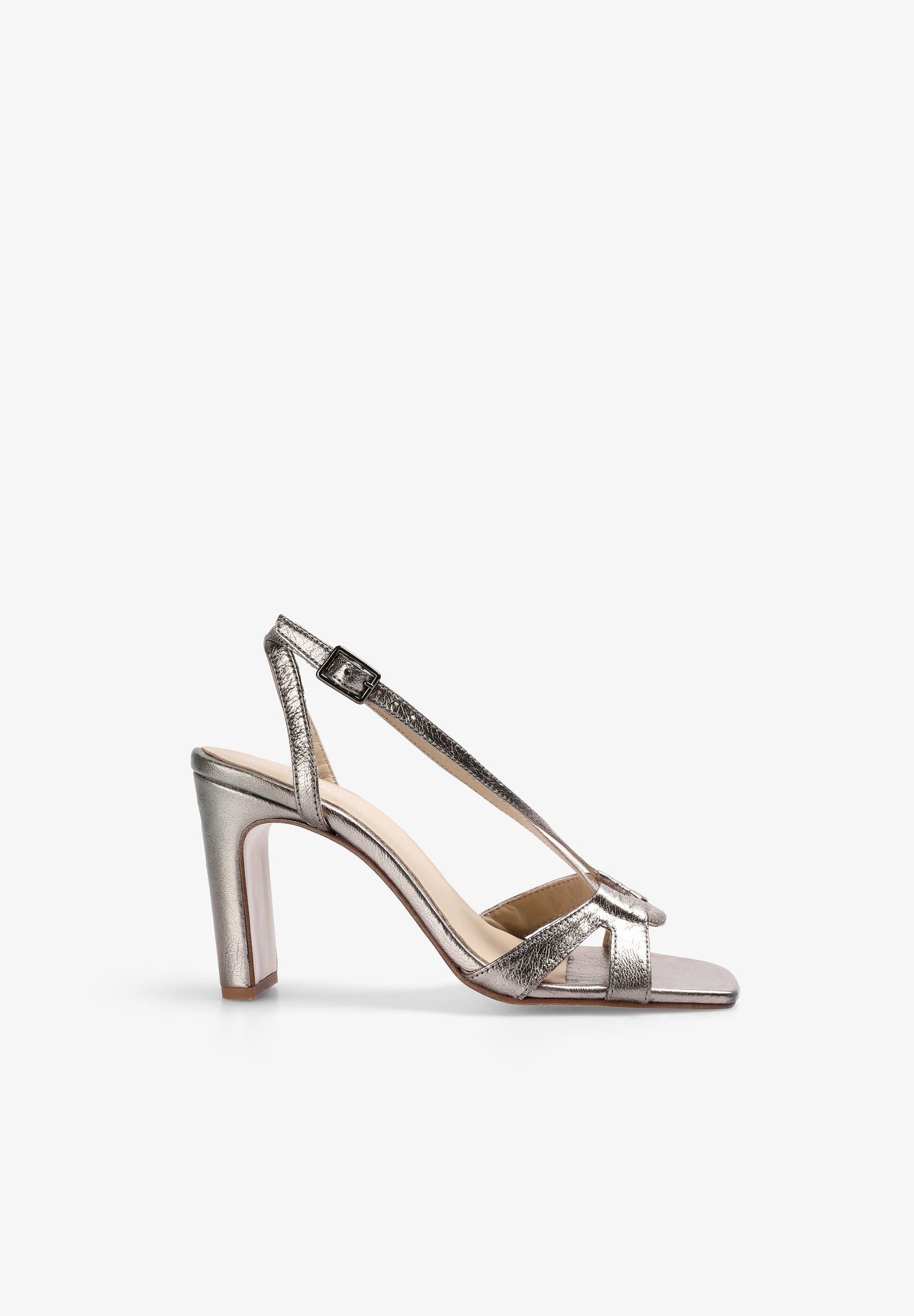 Sandalias Taco Alto Metalizadas