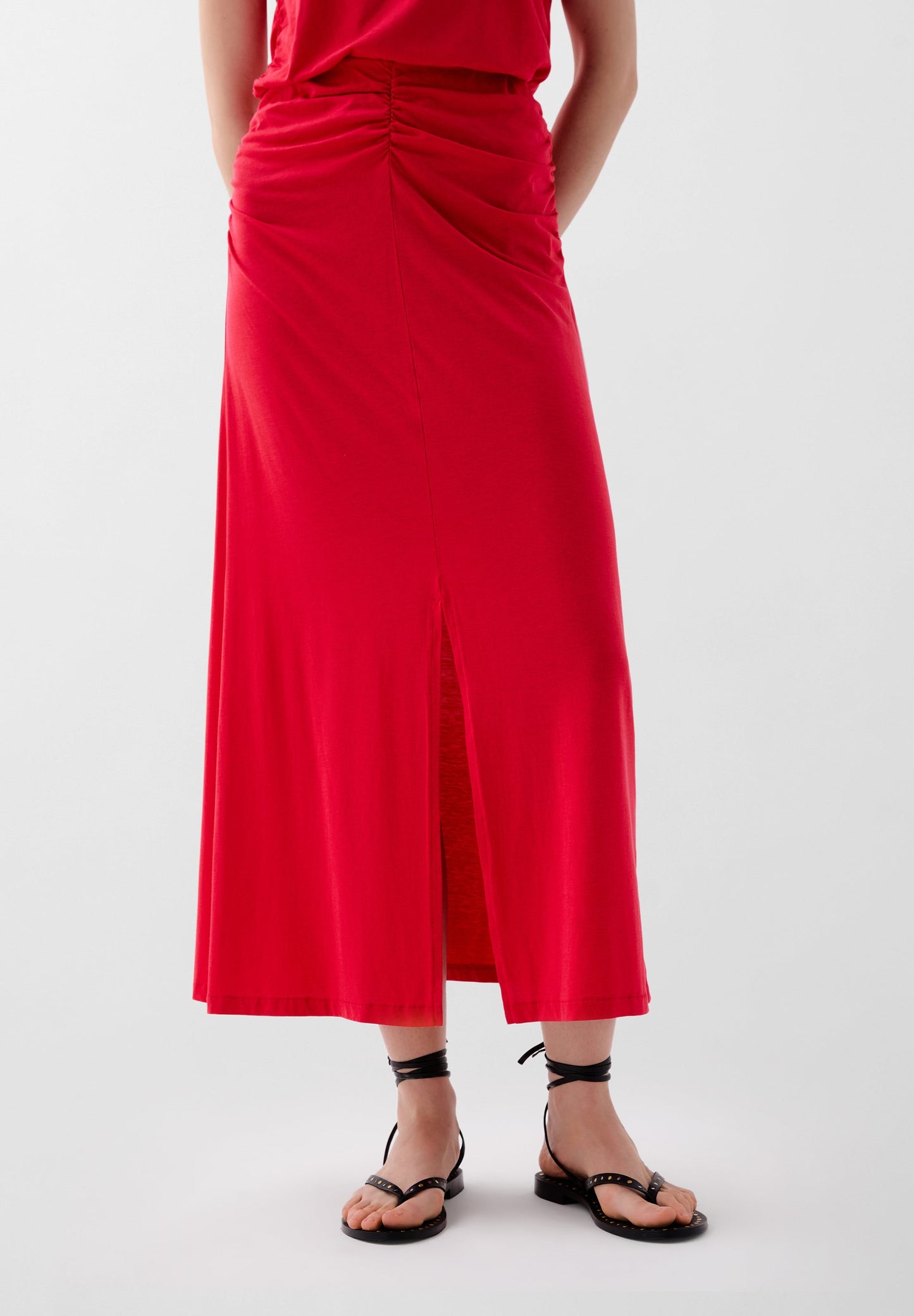 FALDA MIDI DETALLE FRUNCE