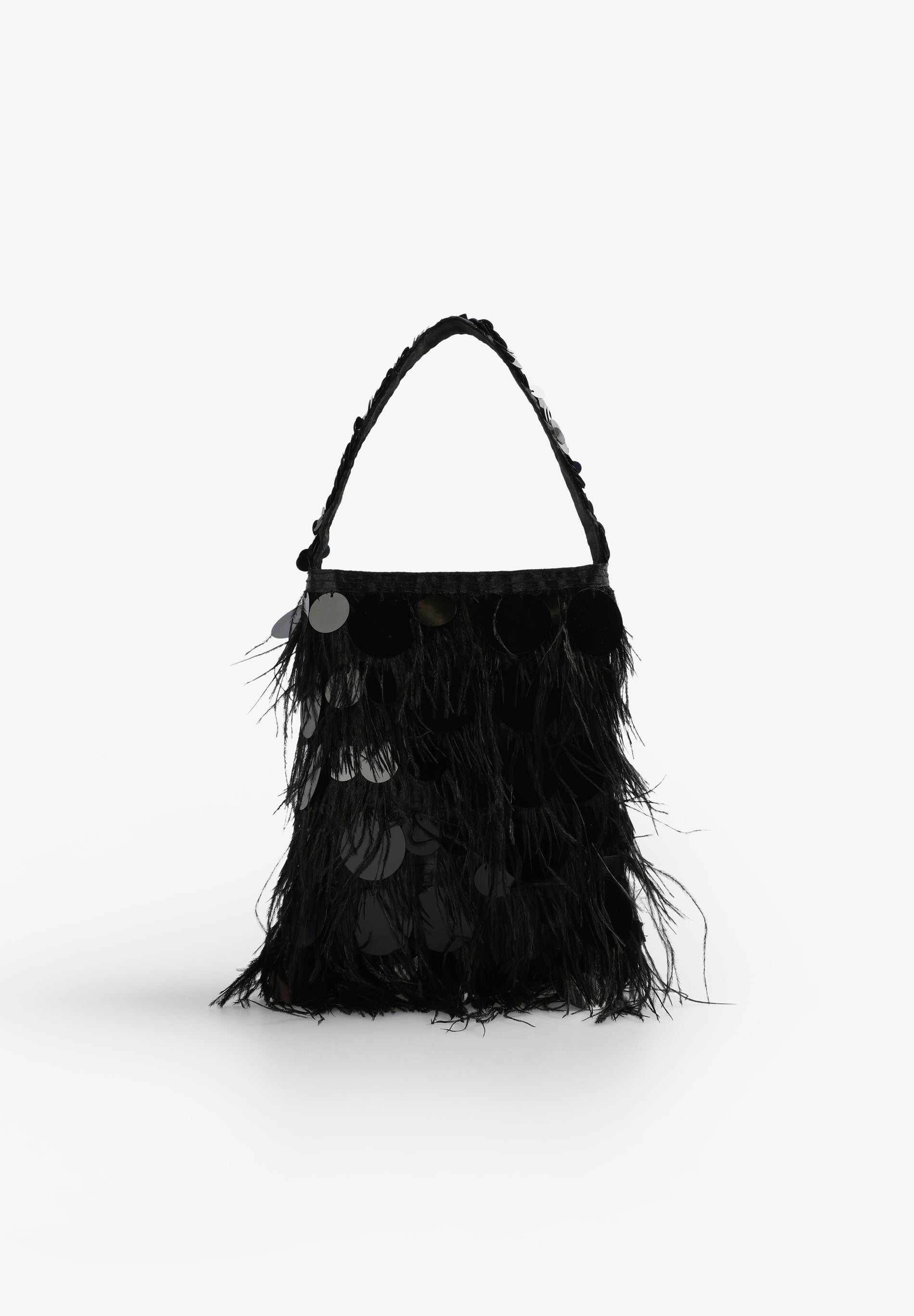 BOLSO PLUMAS Y LENTEJUELAS