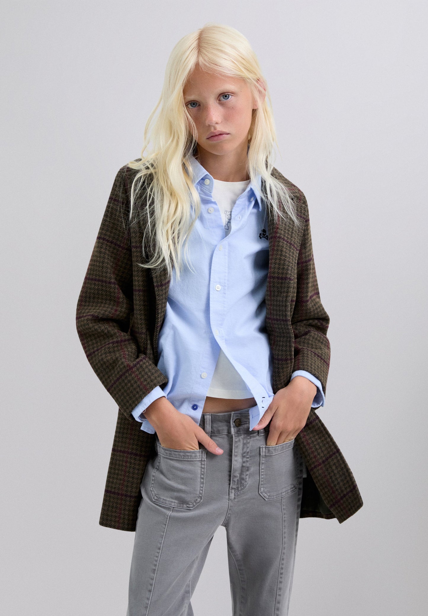 ABRIGO PAÑO CUADROS