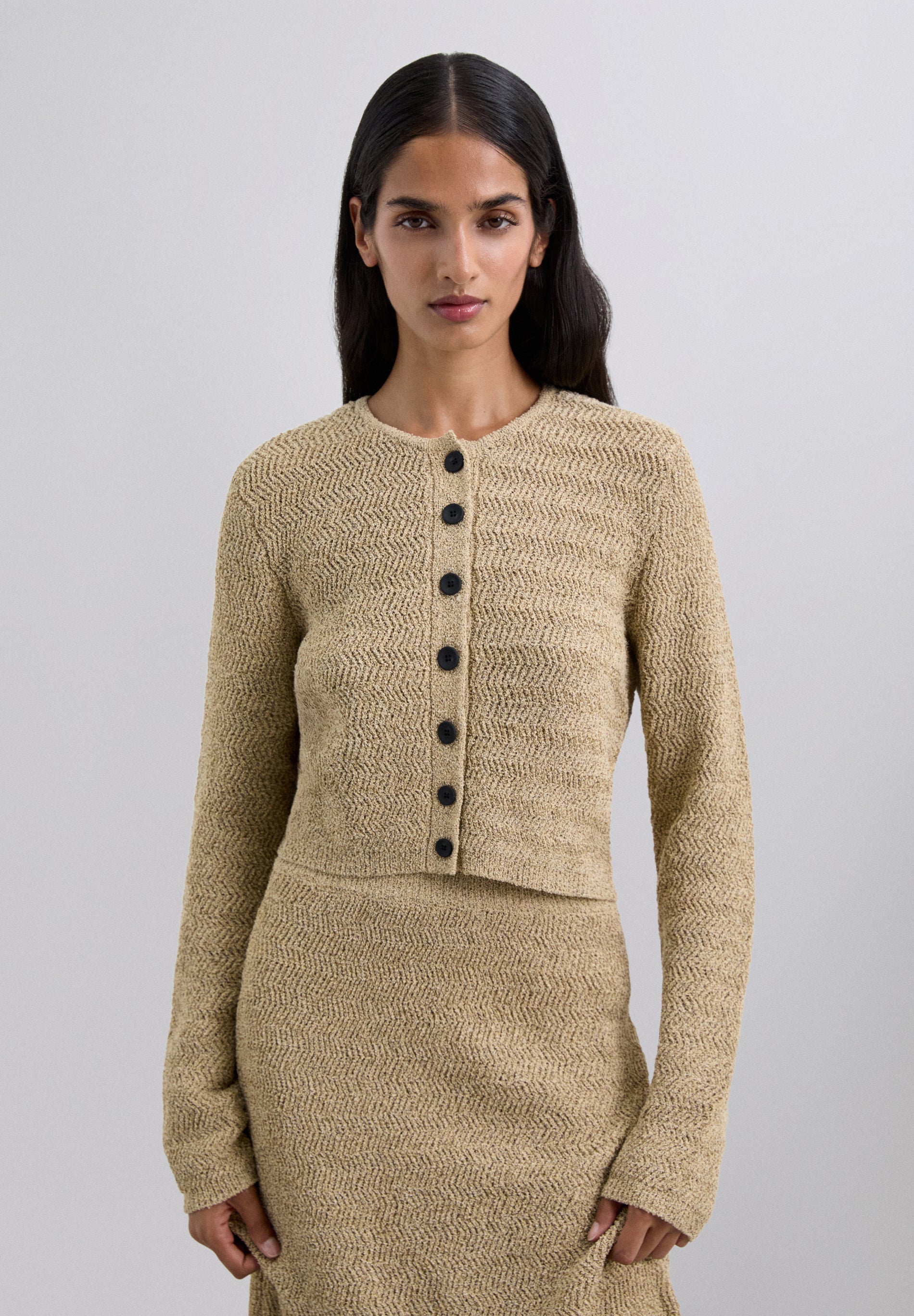 CÁRDIGAN PUNTO CONTRASTE