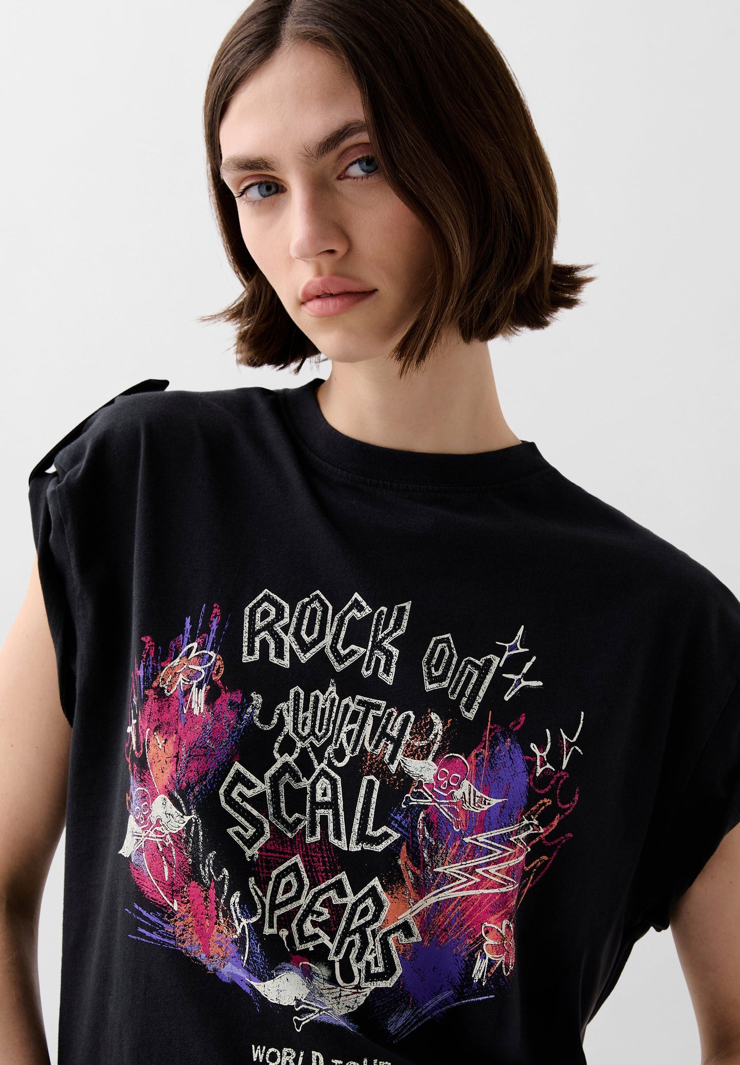 POLERA ROCK PRINT FRONTAL