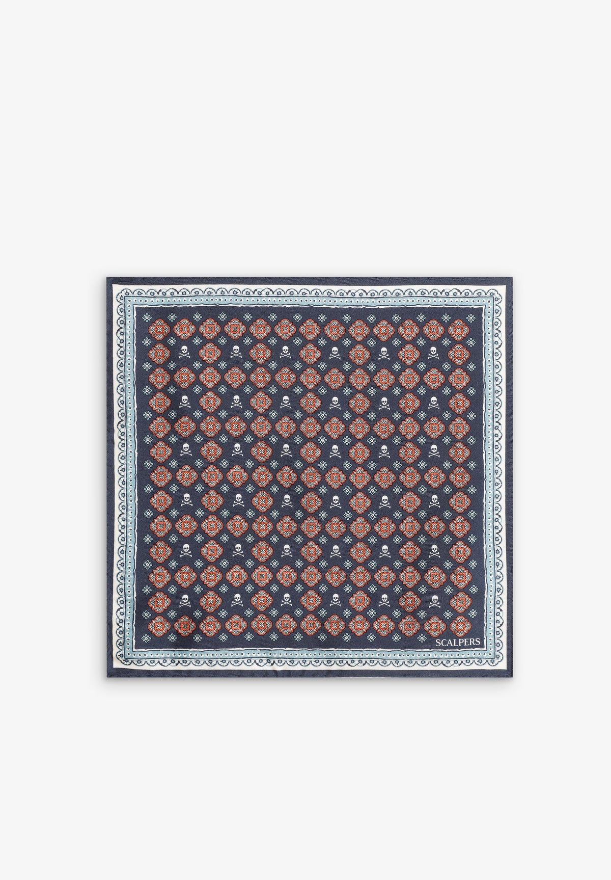 PAÑUELO SEDA ESTAMPADO CALAVERA