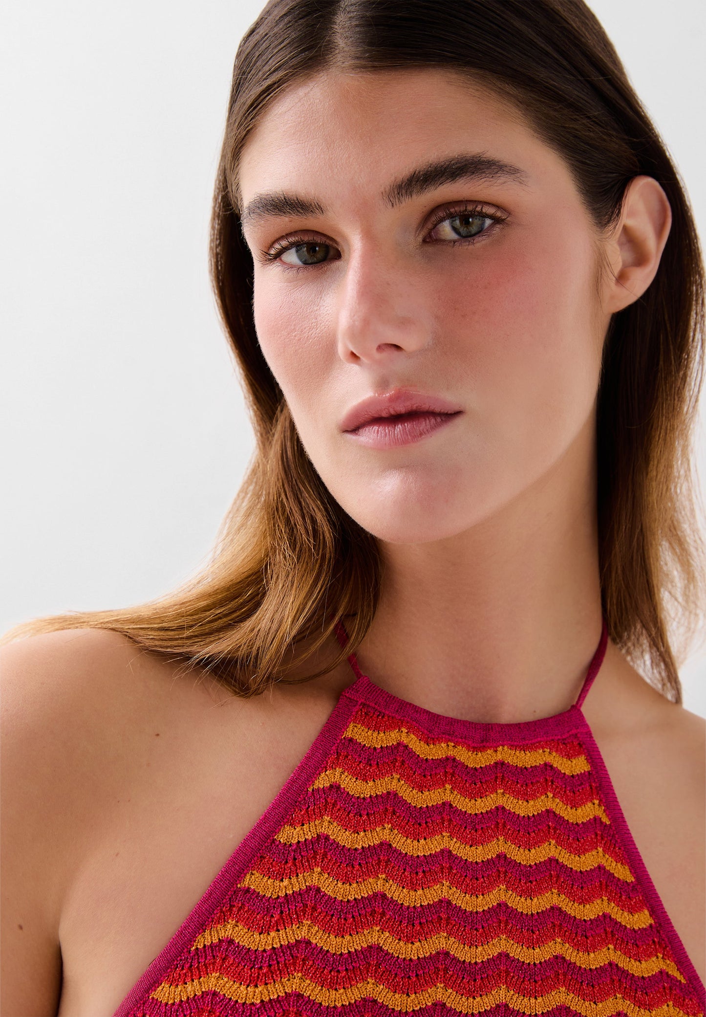 VESTIDO PUNTO BICOLOR ABERTURAS