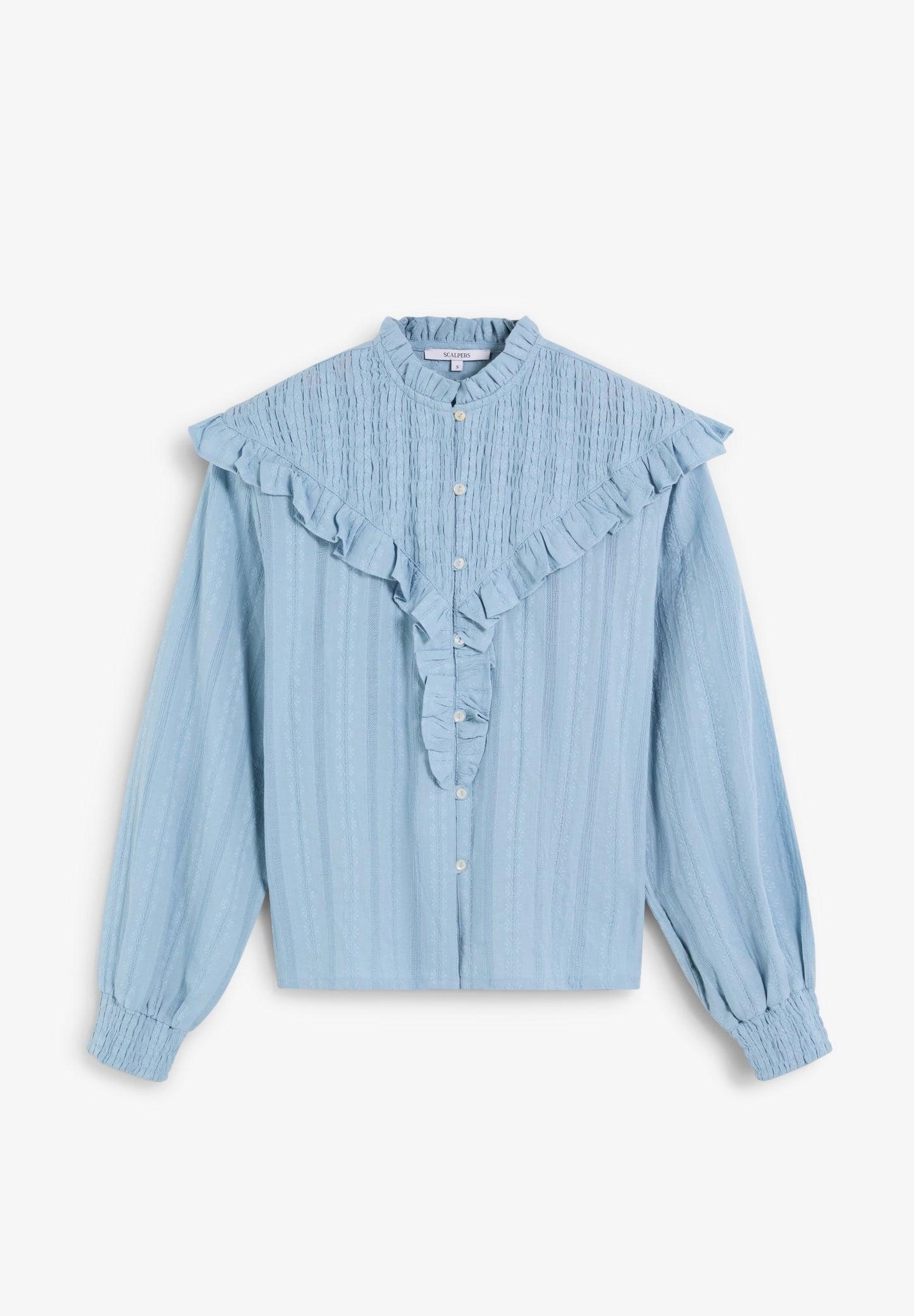 BLUSA FRUNCIDA CON VOLANTE